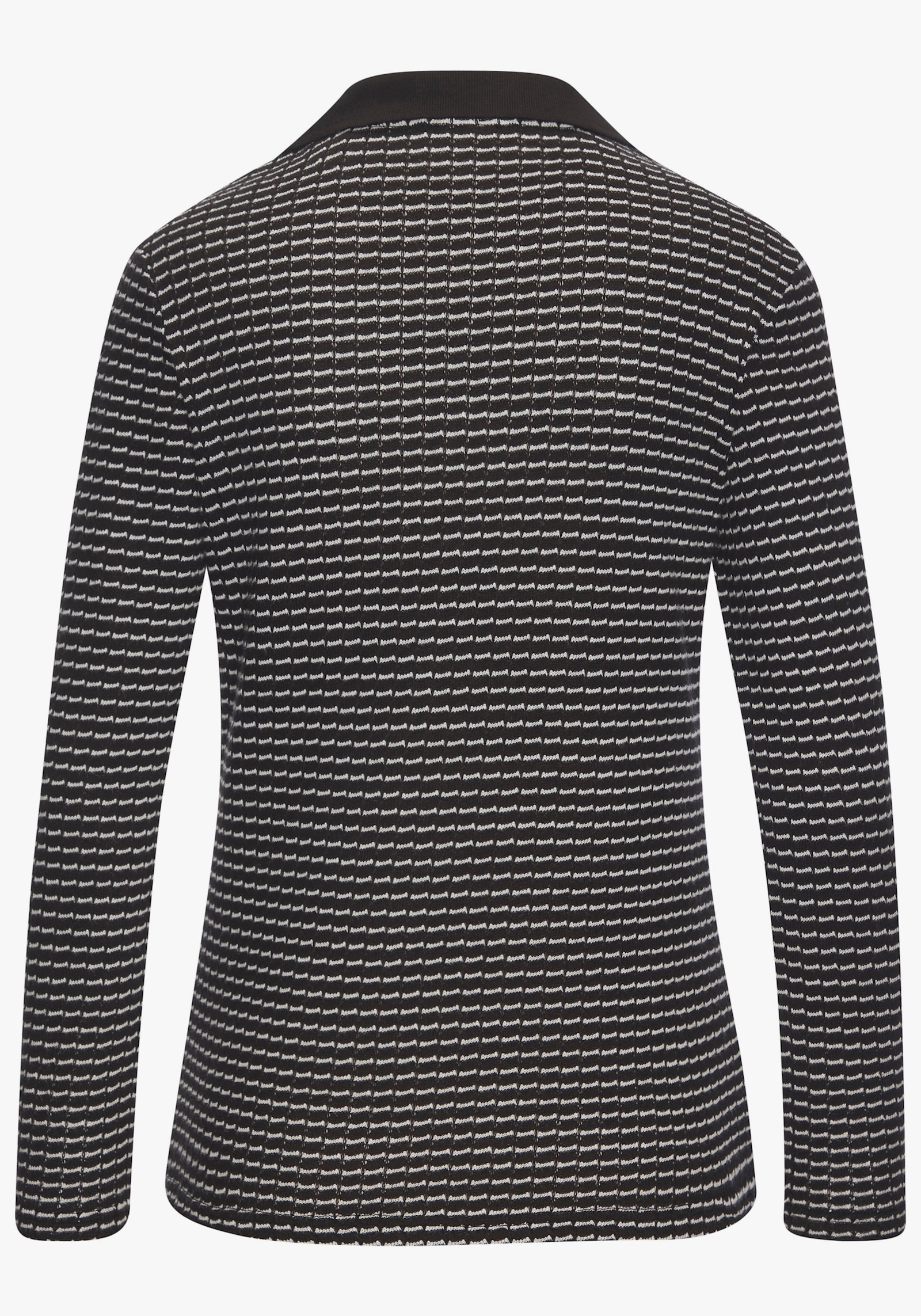 Vivance Langarm-Poloshirt - schwarz-creme