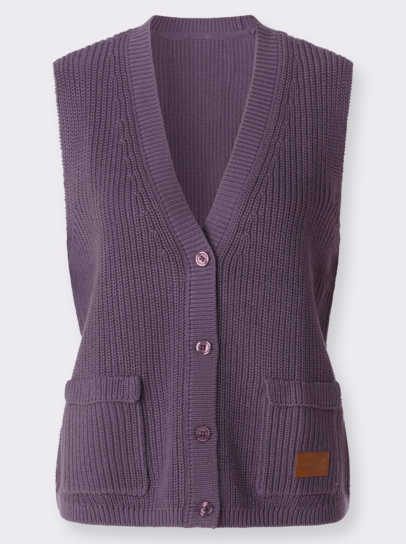 Strickweste mit Ripp-Abschlüssen - feige