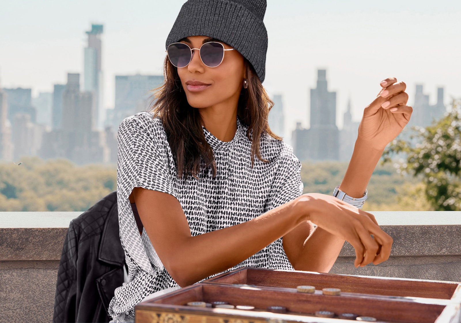 LASCANA Gebreide muts - antraciet