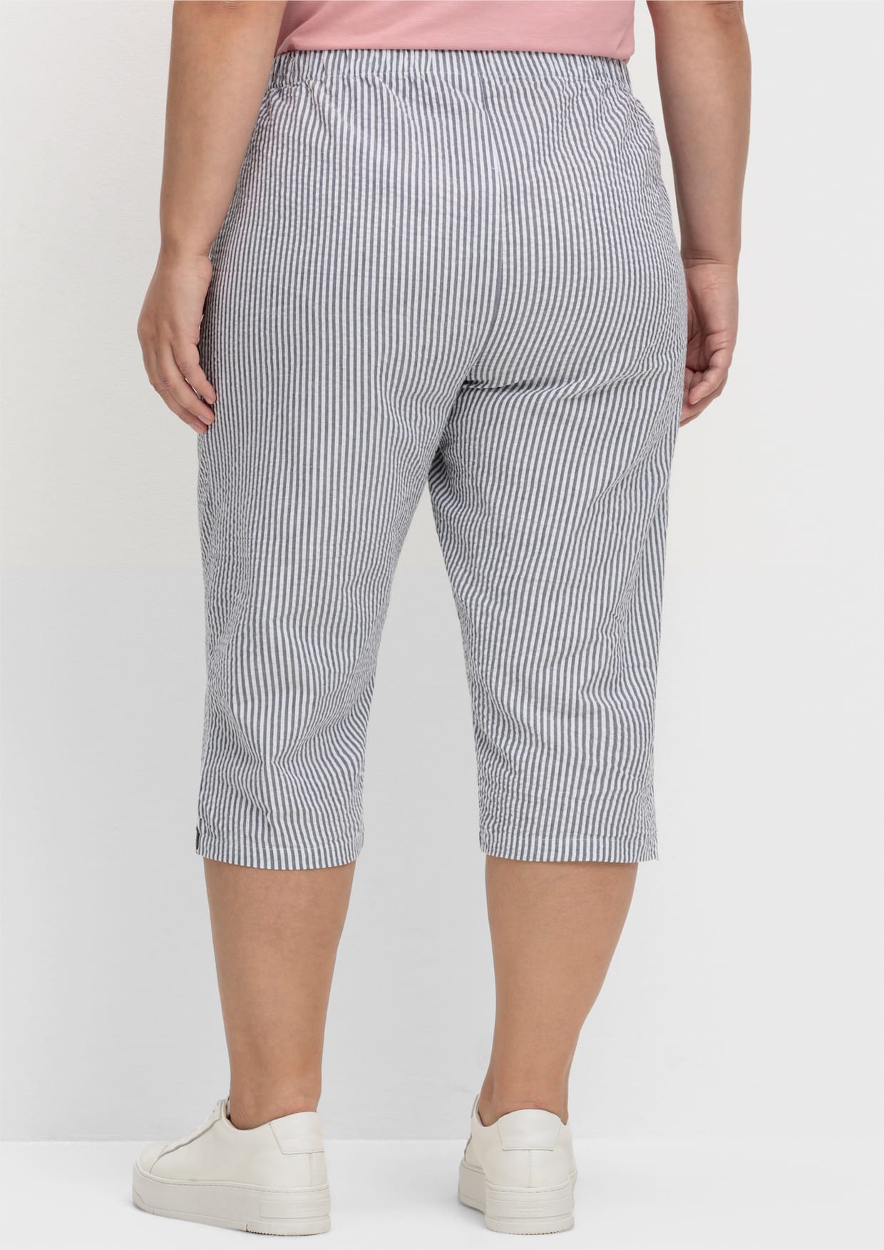 Caprihose - dunkelblau-gestreift