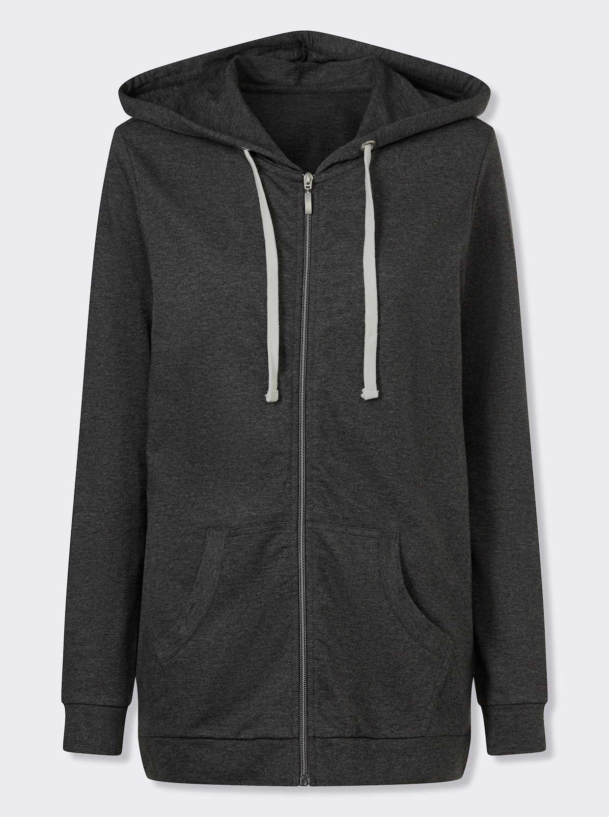 Sweatjacke - anthrazit-meliert