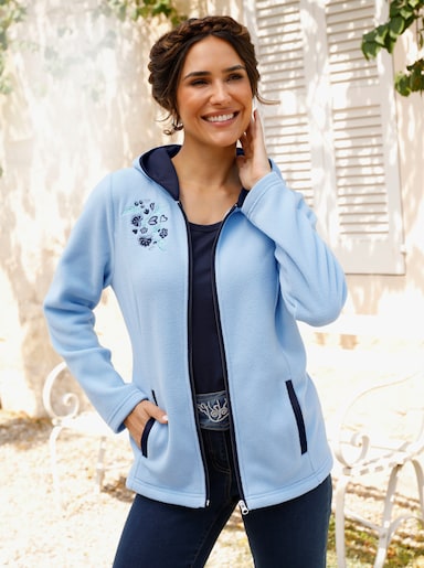 Fleecejacke - eisblau-marine