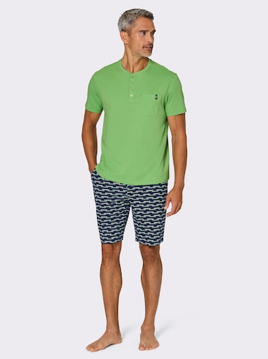 wäschepur men Shortys - marine-apfel-bedruckt + marine-kirsche-bedruckt