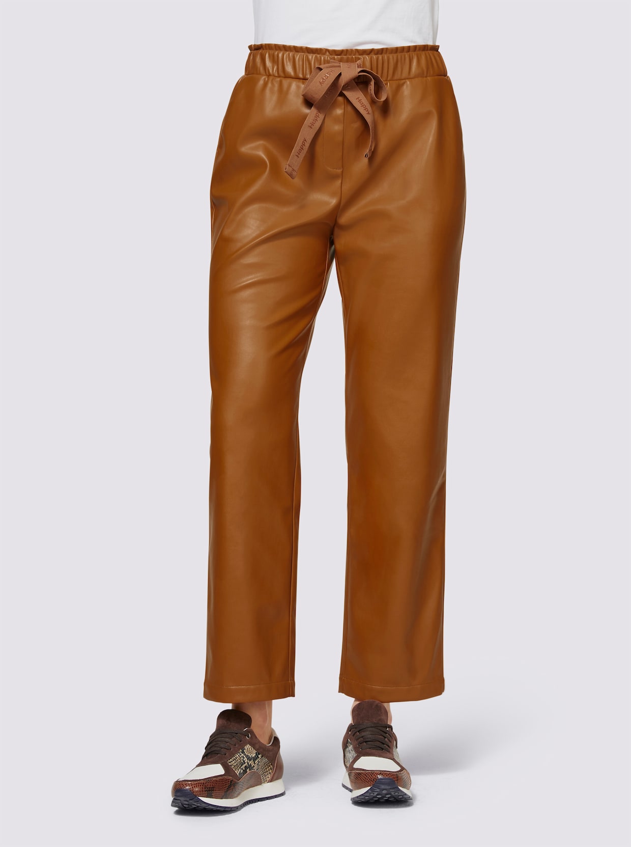 heine Lederimitat-Hose - cognac