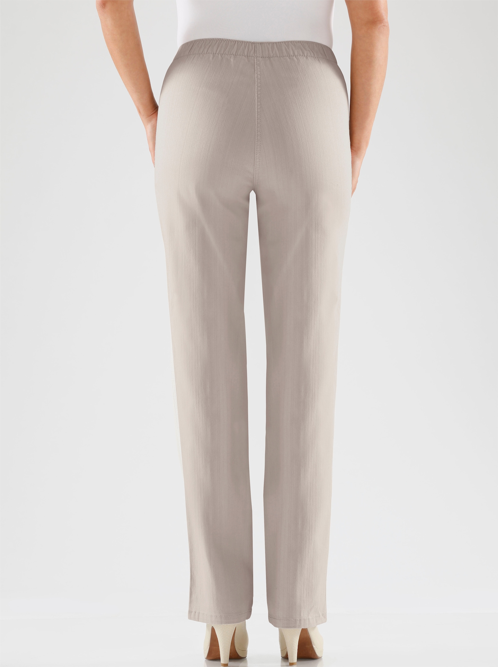 Comfortjeans met comfortband rondom - steengrijs