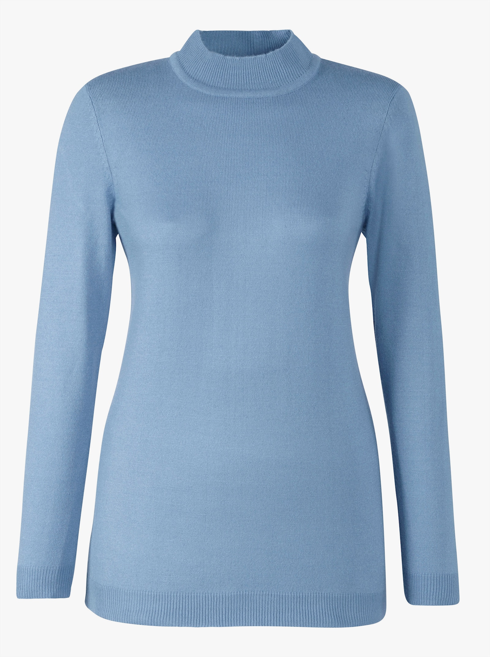 Stehkragenpullover weich wie Kaschmir - bleu
