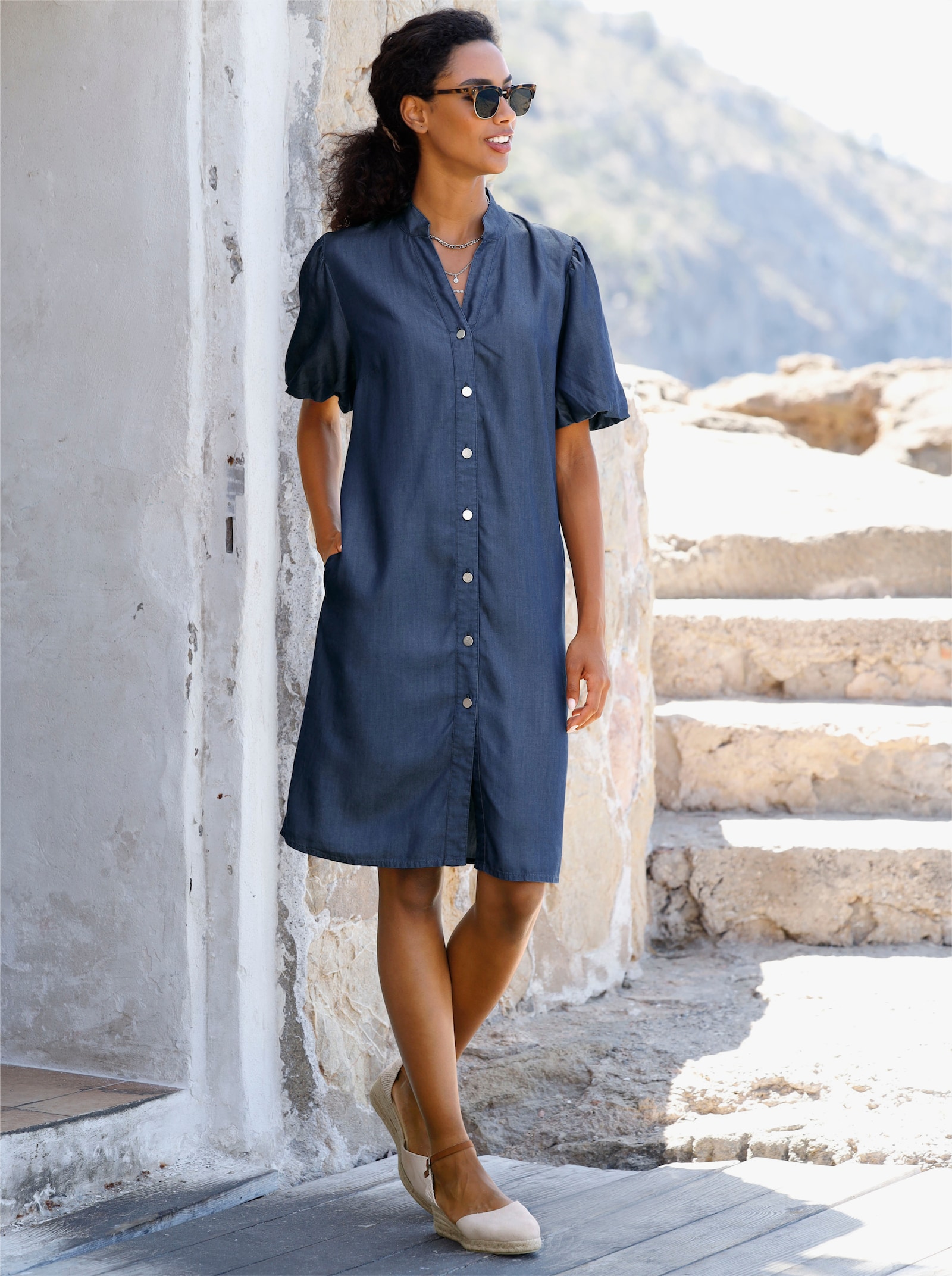 heine Blusenkleid mit Ballonärmeln - dark blue