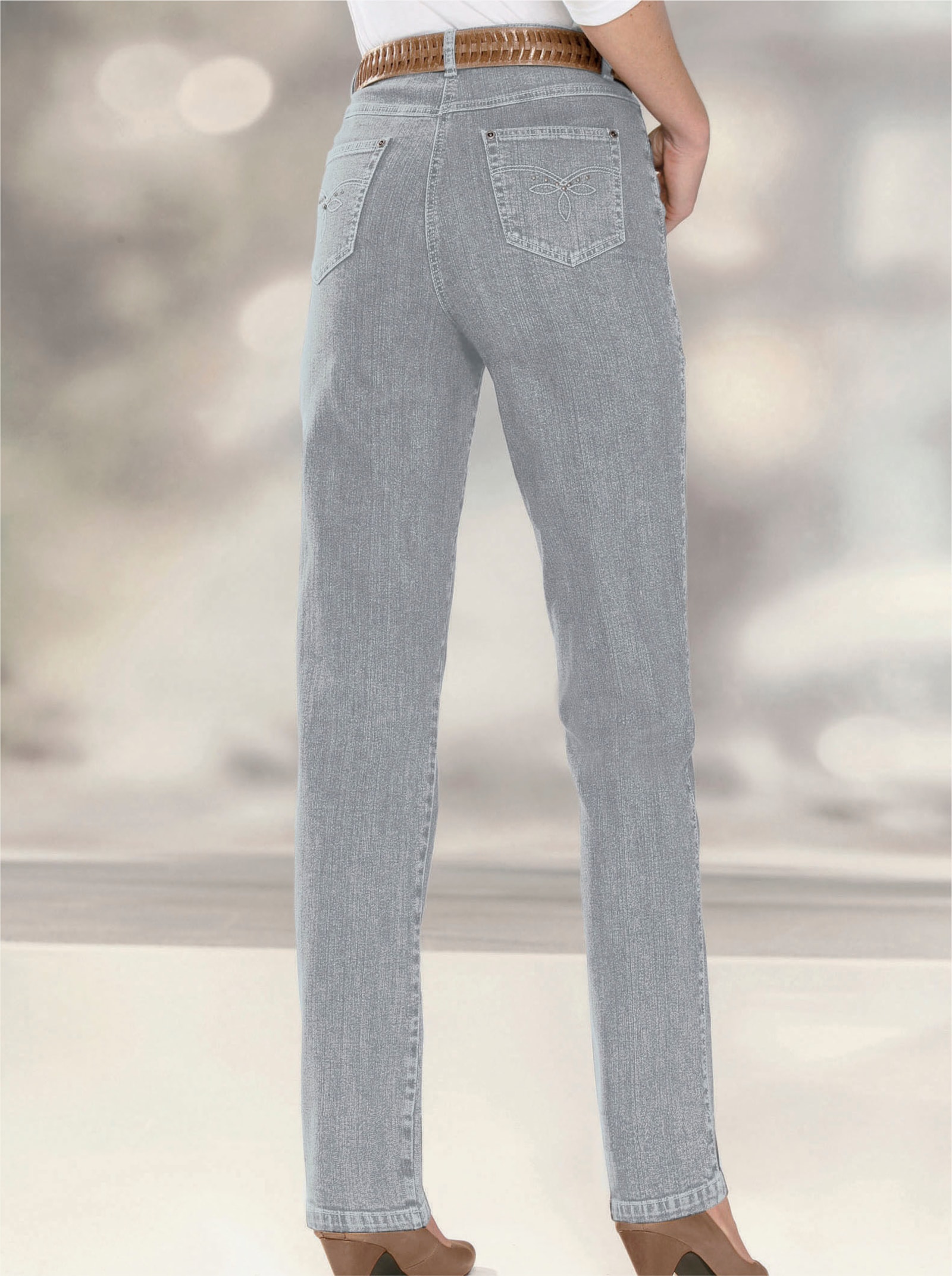 Jean 5 poches extensible - denim gris