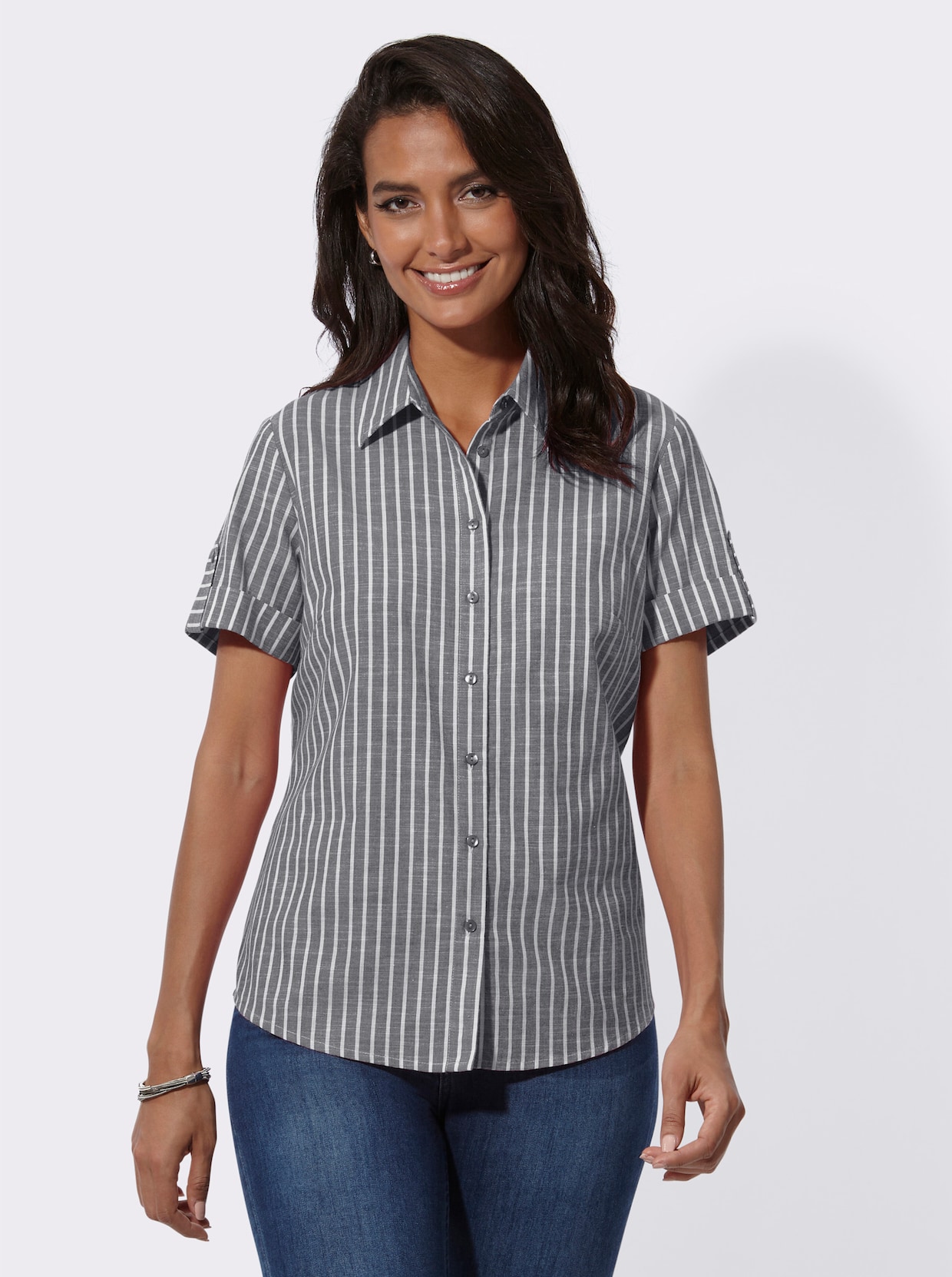 Gestreepte blouse - marine gestreept