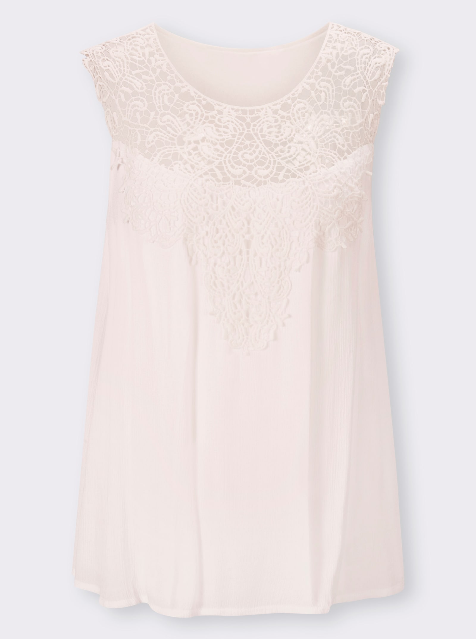 heine Spitzentop in Crinkle-Optik - ecru