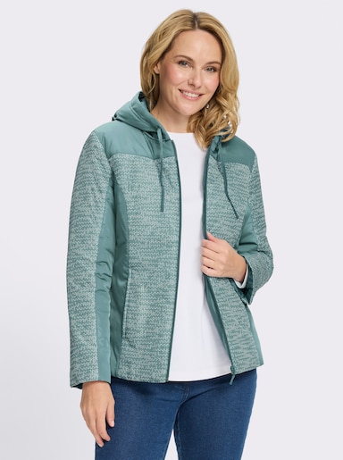 Jacke mit Steppung - jade-ecru-bedruckt