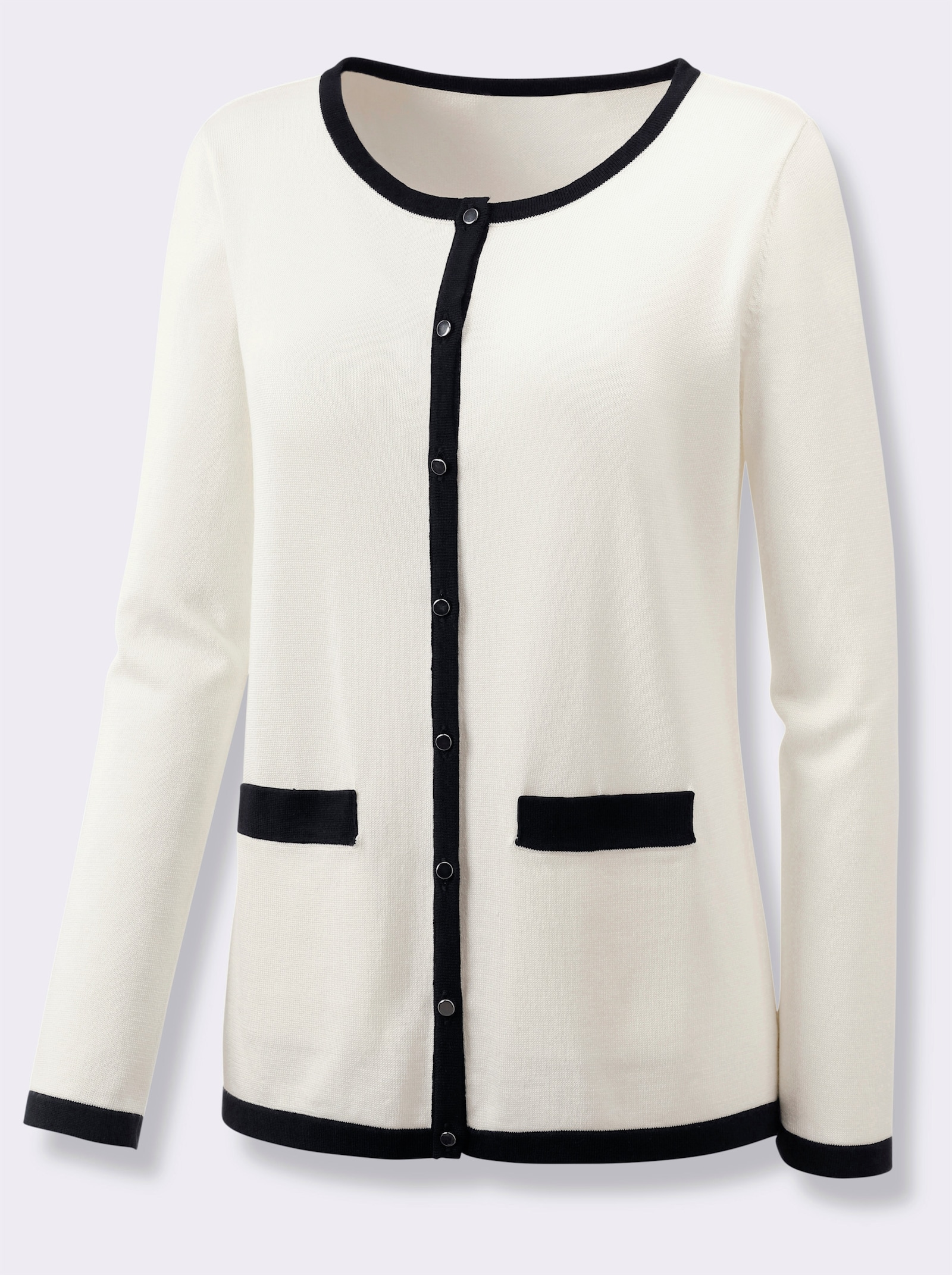 Twin-Set aus Pima-Baumwolle - ecru-schwarz