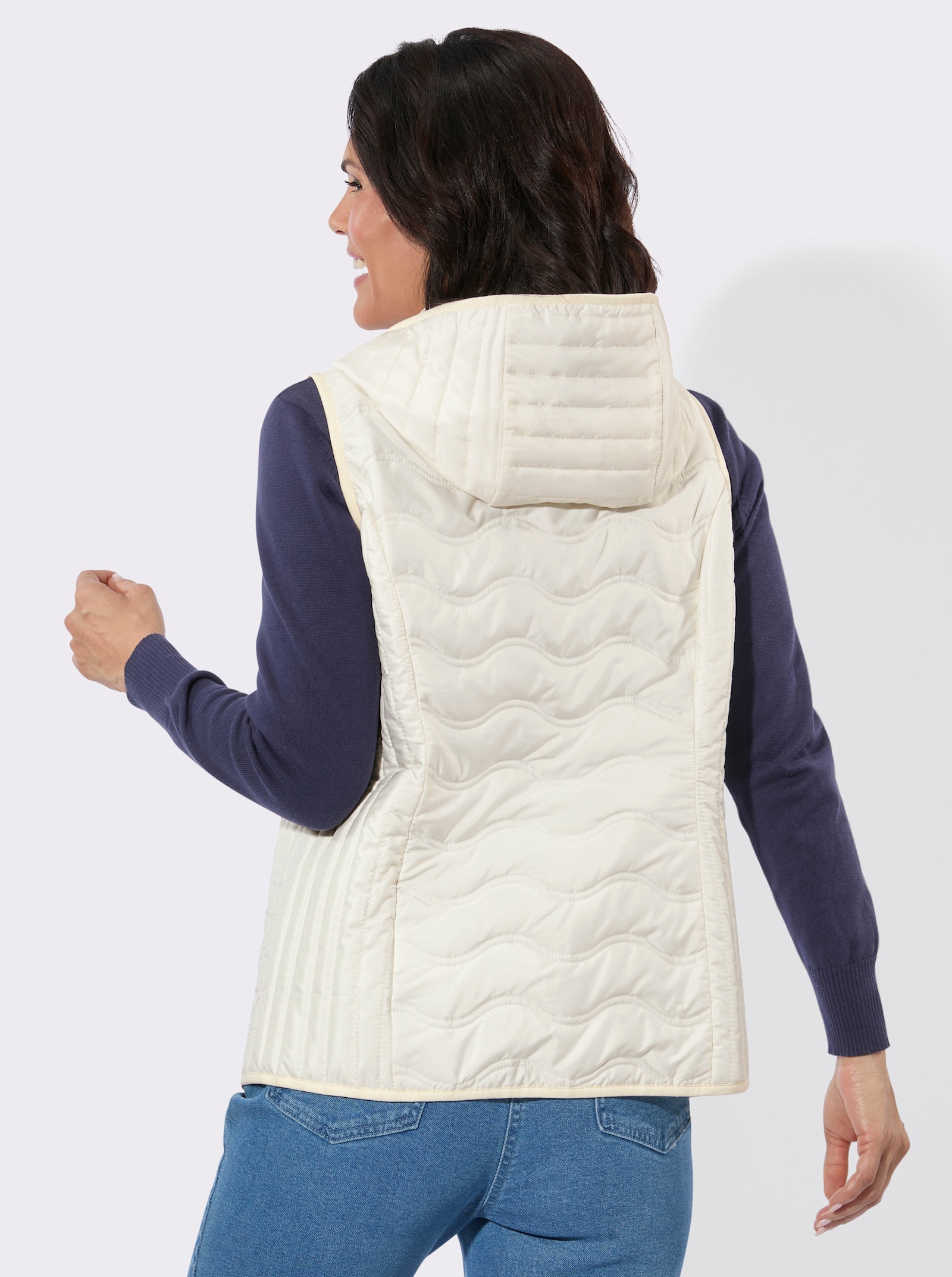 Steppweste mit verschiedener Steppung - ecru