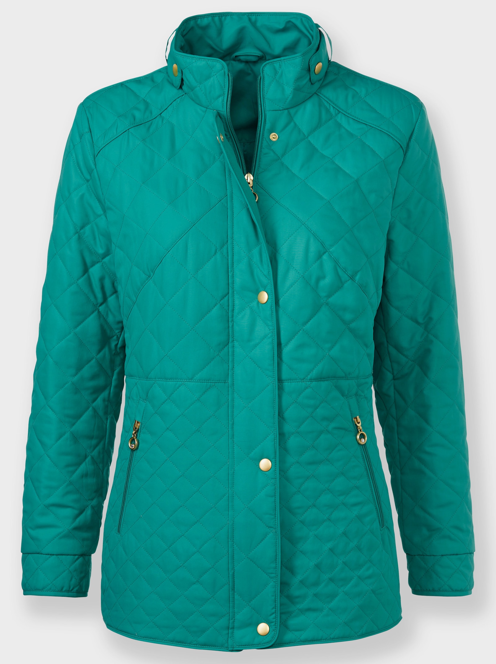 Steppjacke mit aufwendigen Details - smaragd