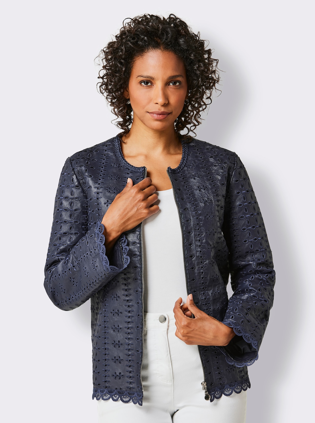 CREATION L PREMIUM Lederblazer - marine