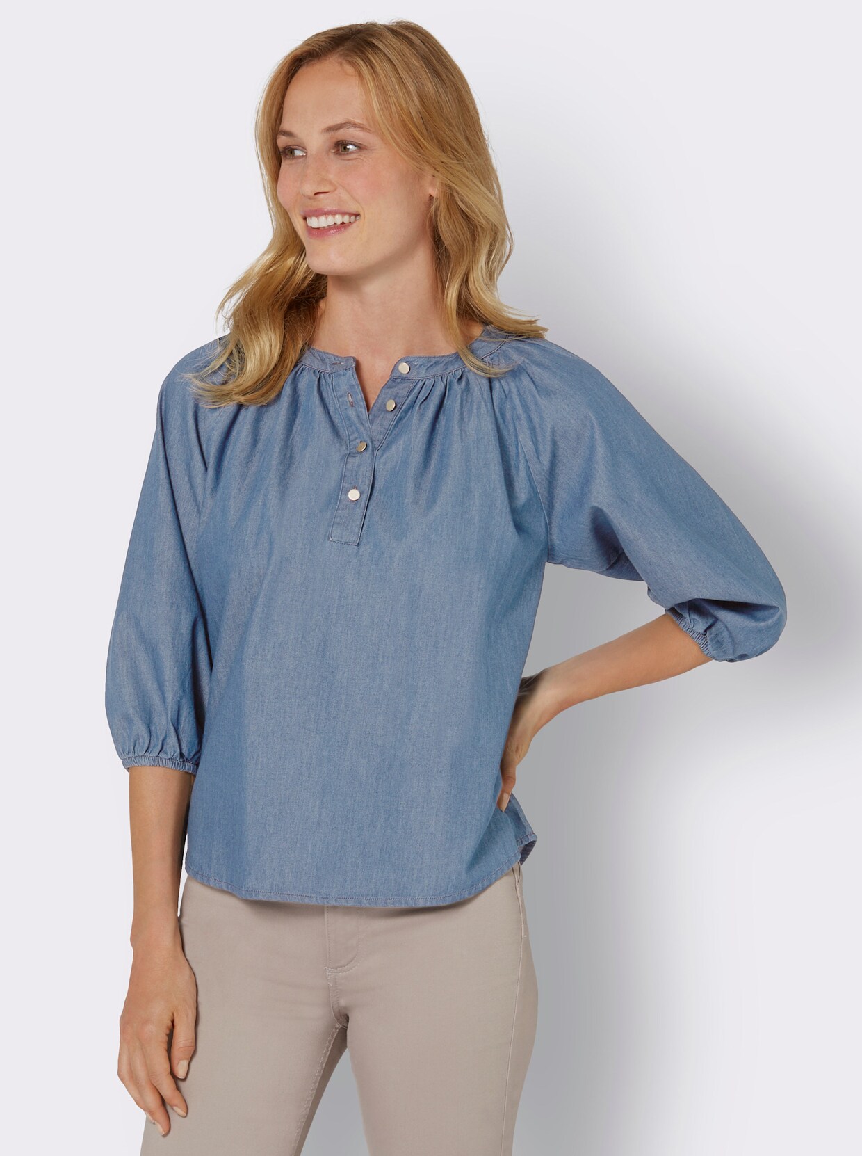 Jeansbluse - blue-bleached