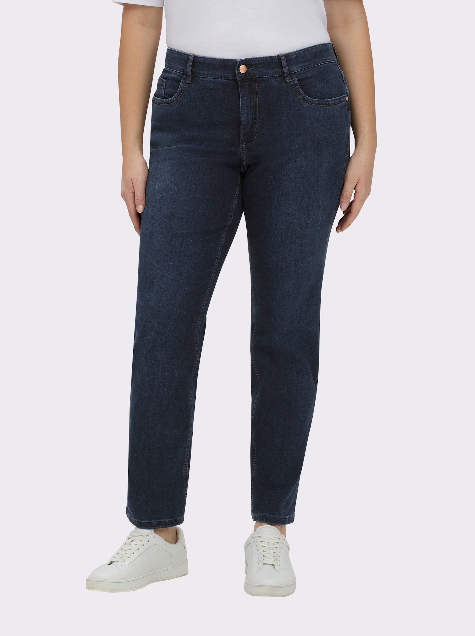 Ascari 5-Pocket-Jeans in Stretch-Qualität - blue-stone-washed