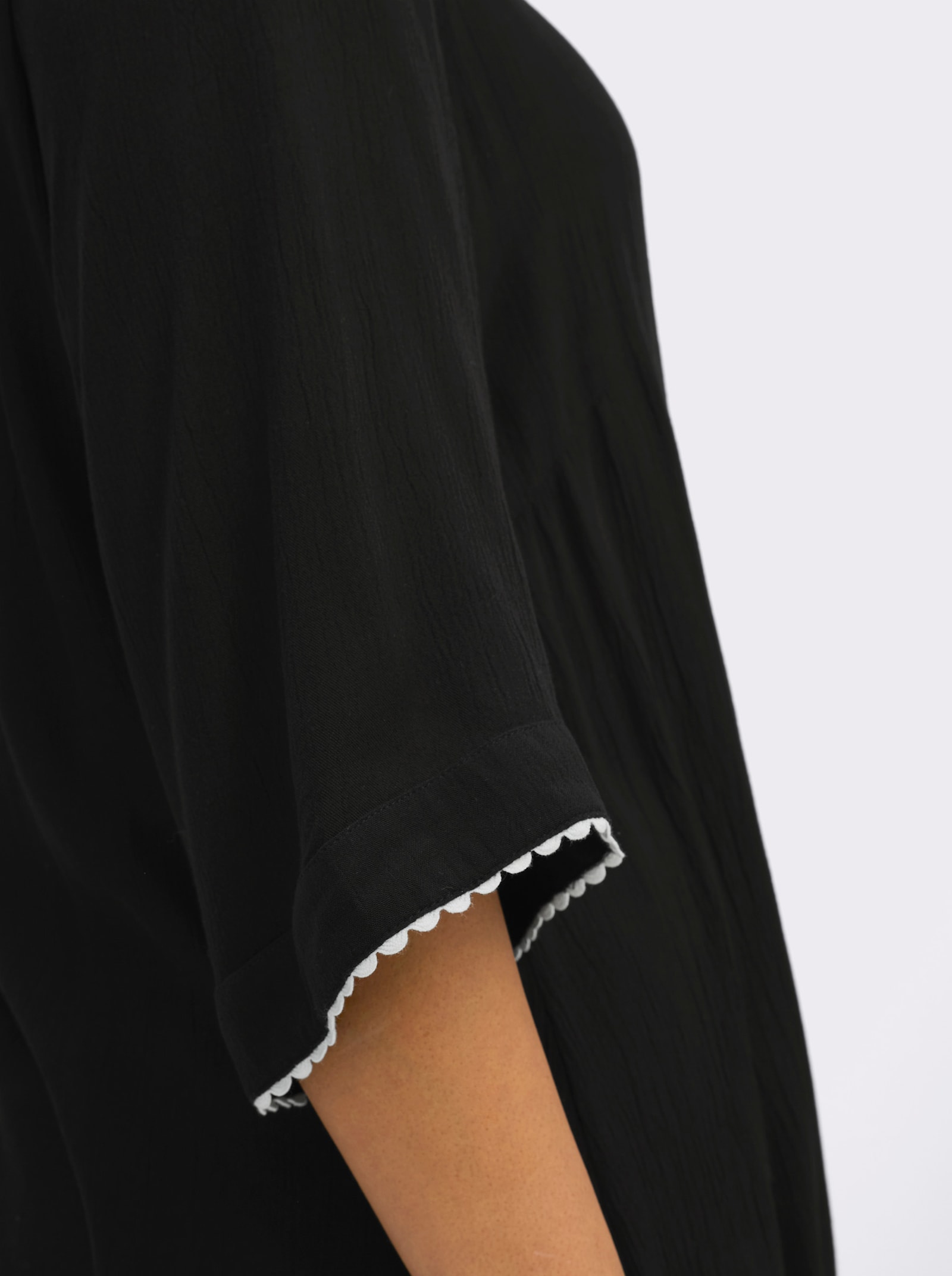 sheego Tuniek met contrastranden - zwart/wit