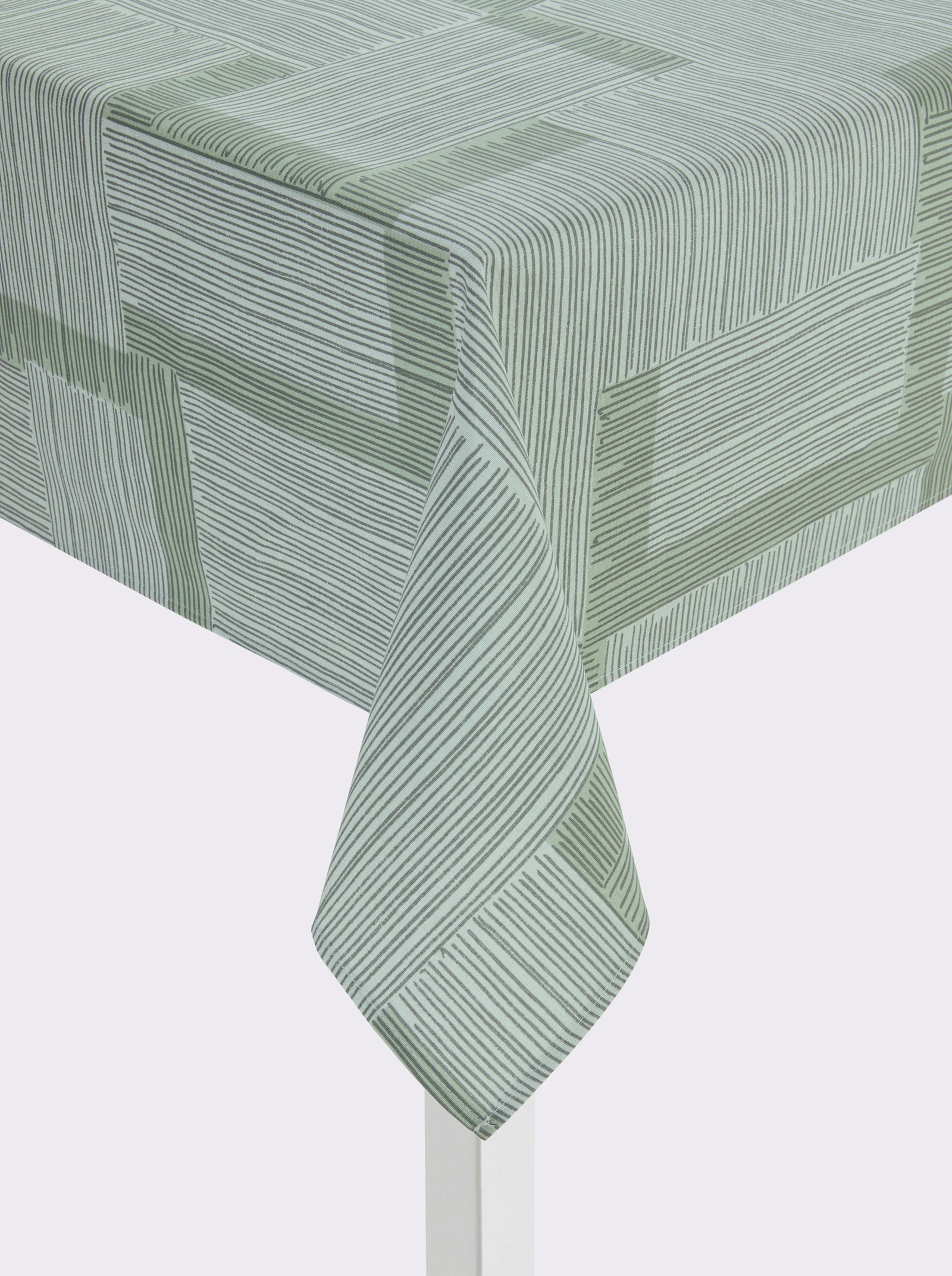 Tafelkleed - pistache/wit bedrukt