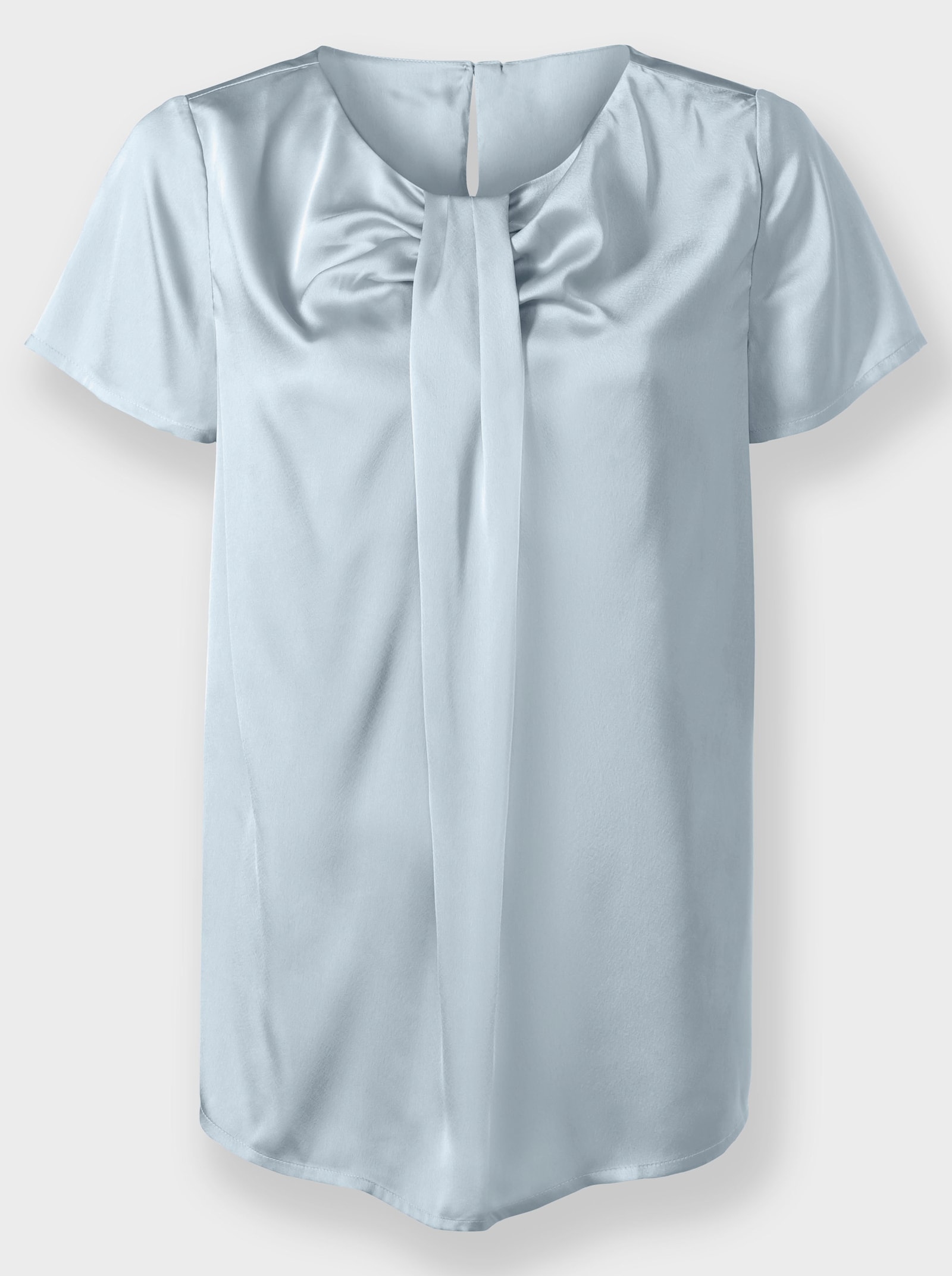 heine Kurzarmbluse mit Falten und Raffungen - hellblau