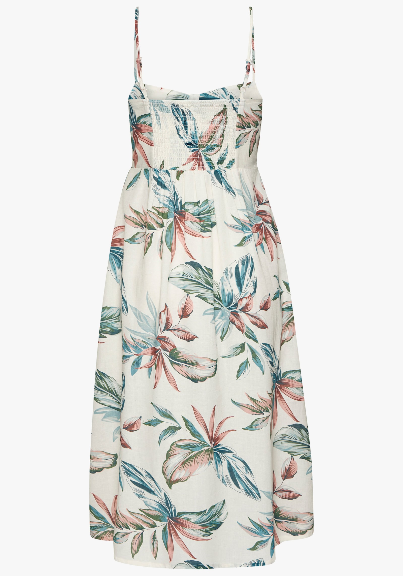 LASCANA Midikleid - beige-blau bedruckt