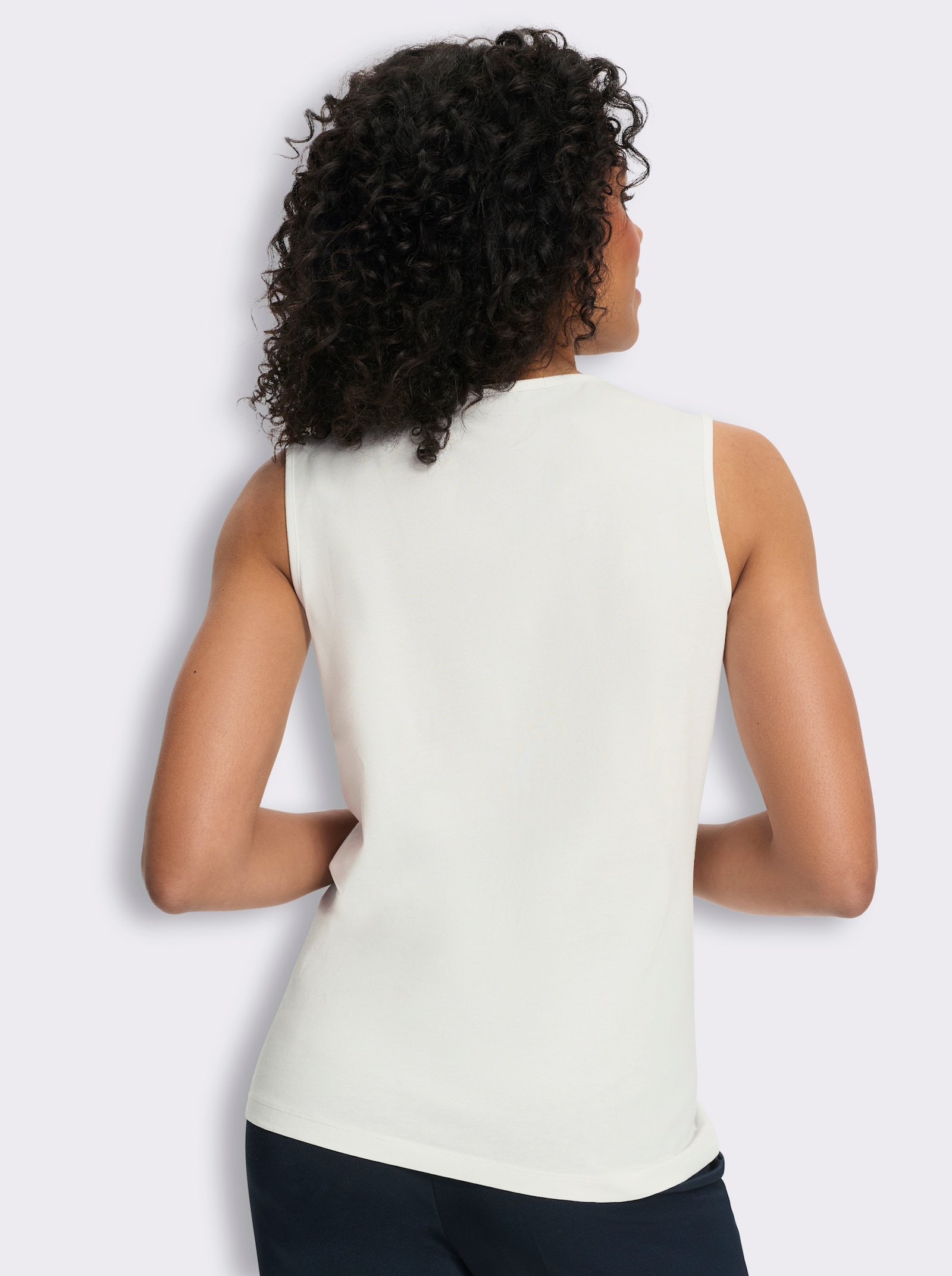 Shirttop met bindceintuur - ecru
