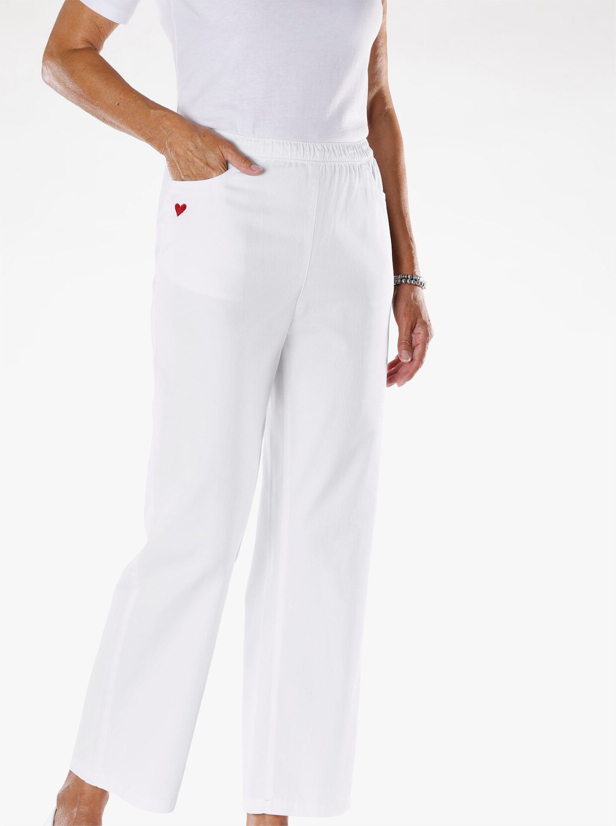 Schlupfjeans - weiß