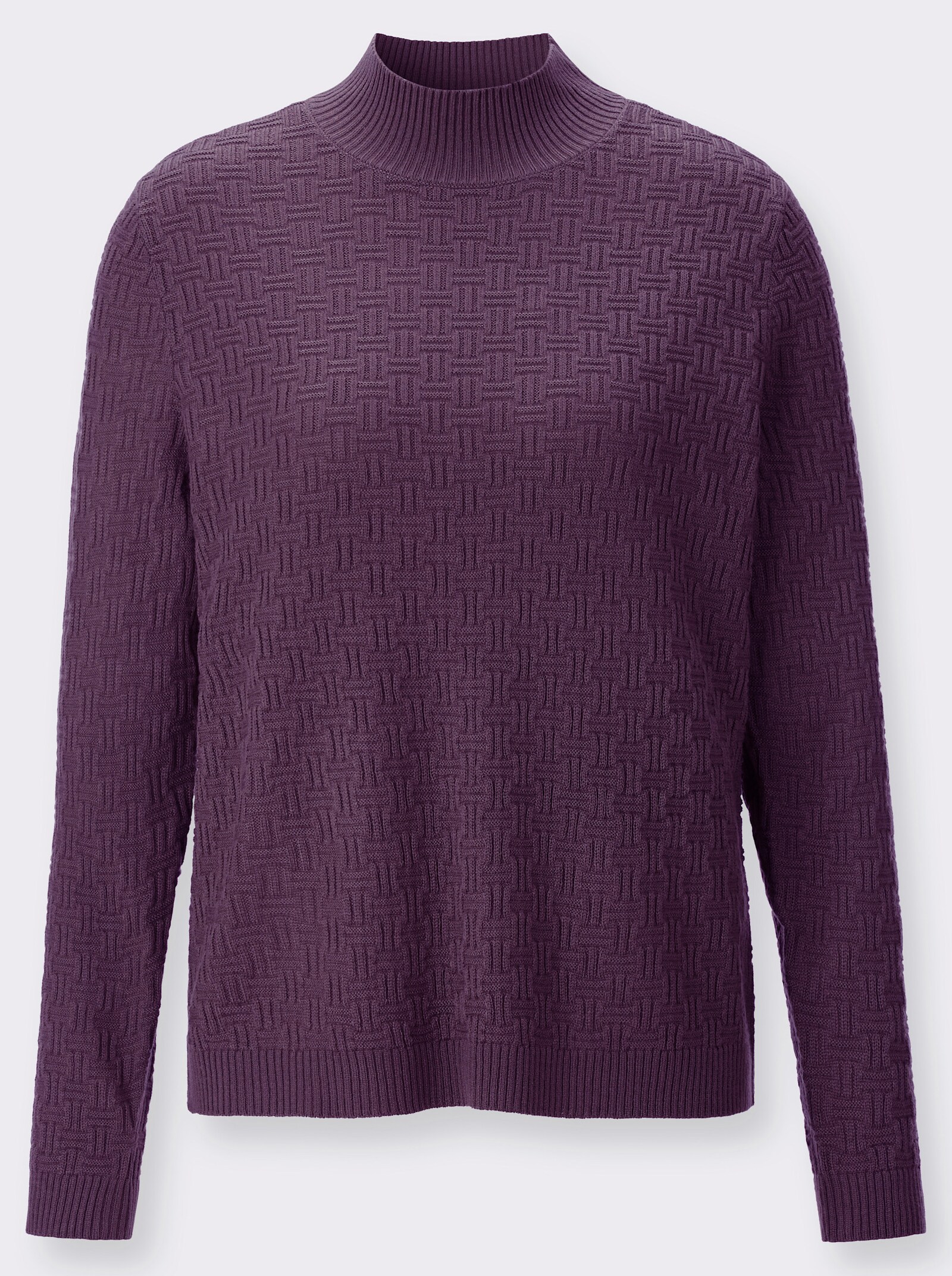Stehkragenpullover mit Strickmuster - traube