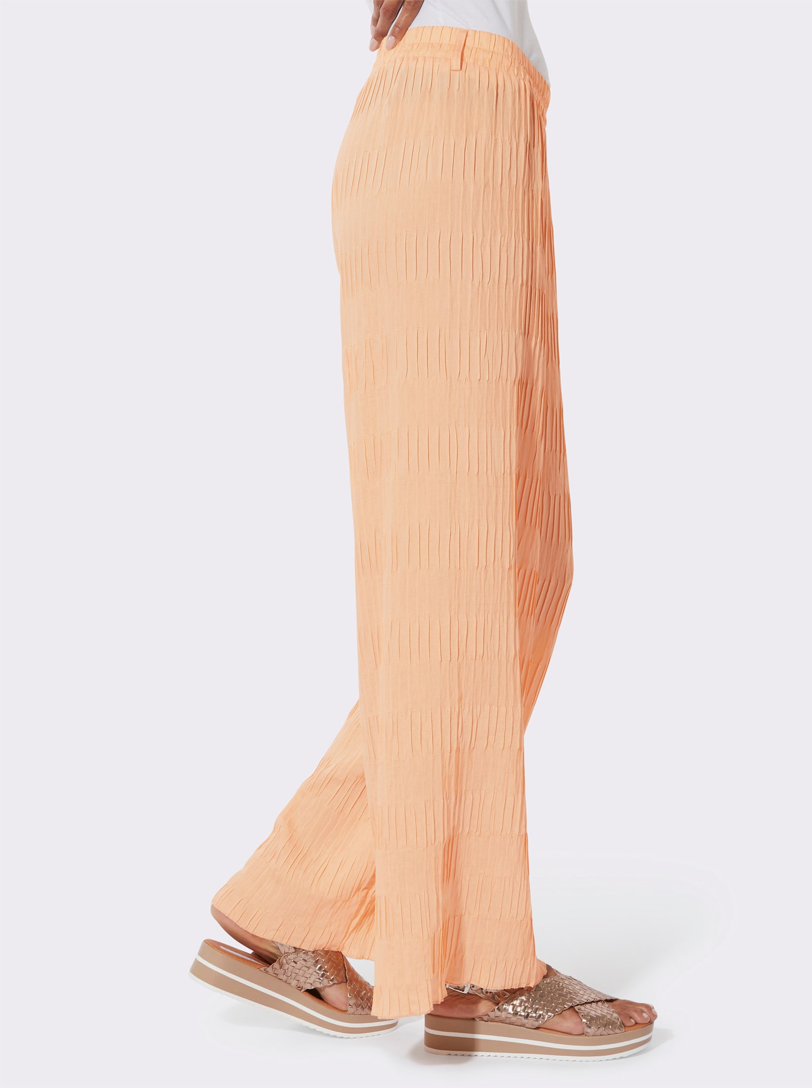 Schlupfhose mit weiten Beinen - apricot