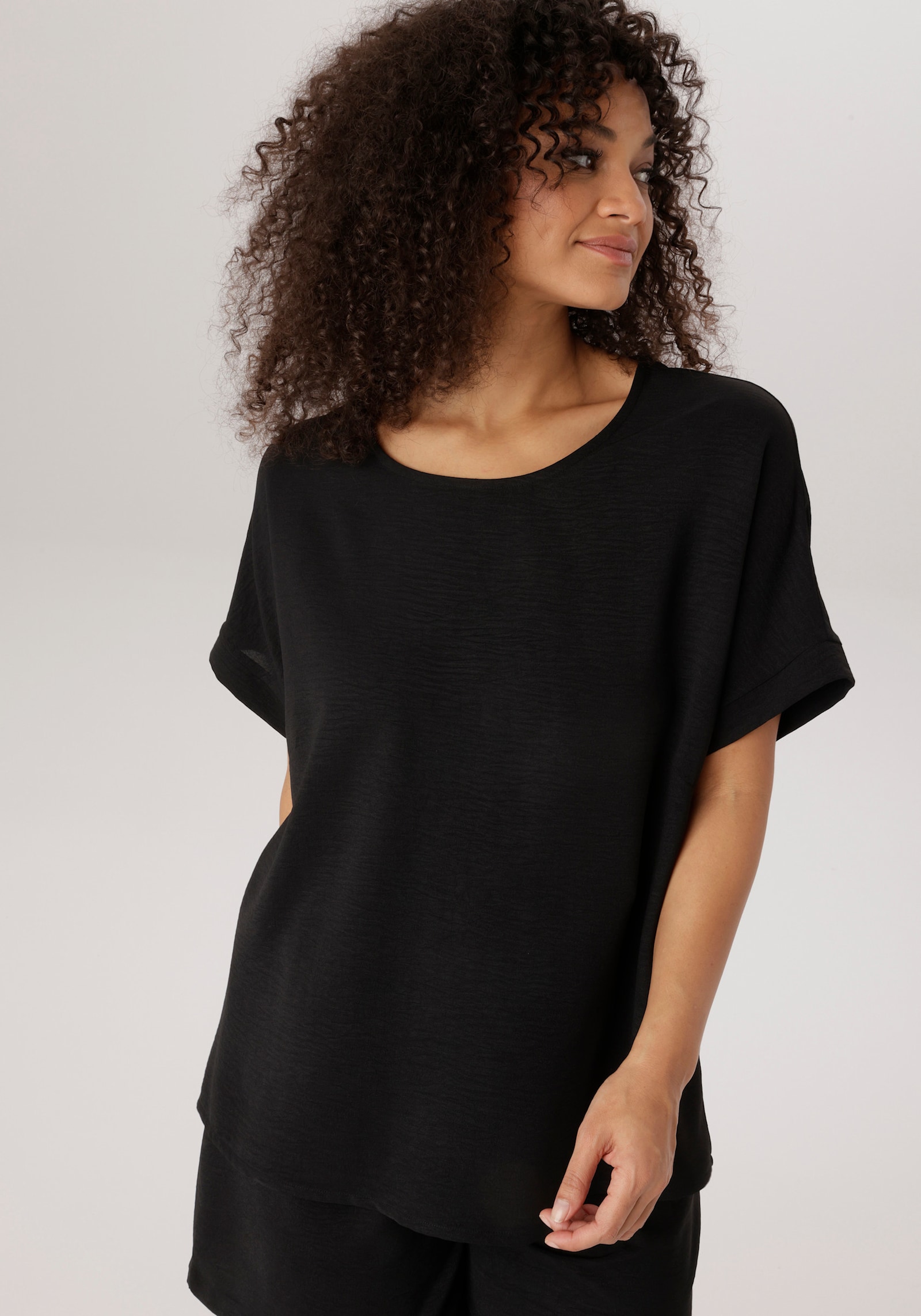 Aniston PLUS Schlupfbluse - schwarz