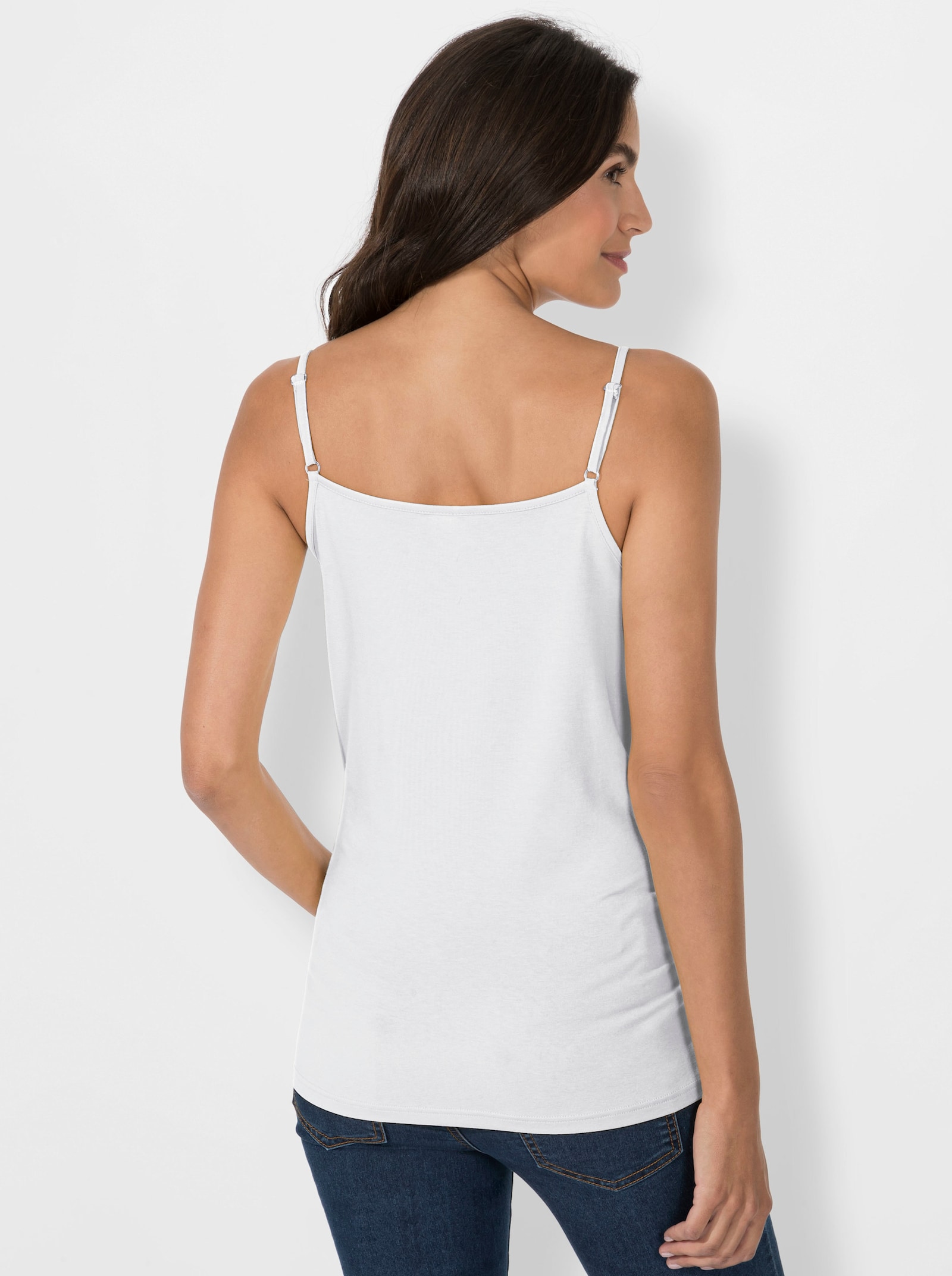 Spaghettitop mit verstellbaren Trägern - weiß