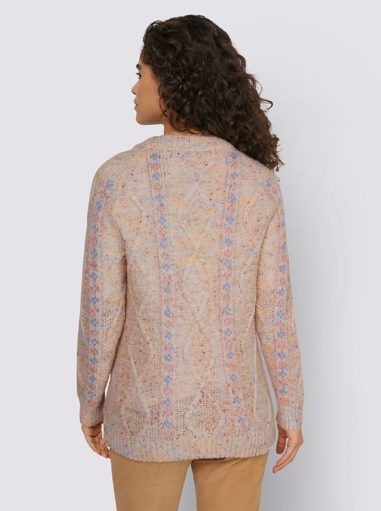 heine Vest - champagne/hemelsblauw gedessineerd