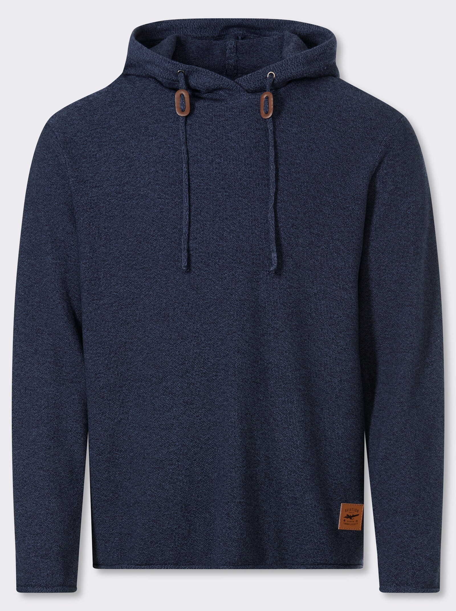 Catamaran Kapuzenpullover mit Struktur-Strickmuster - rauchblau-meliert