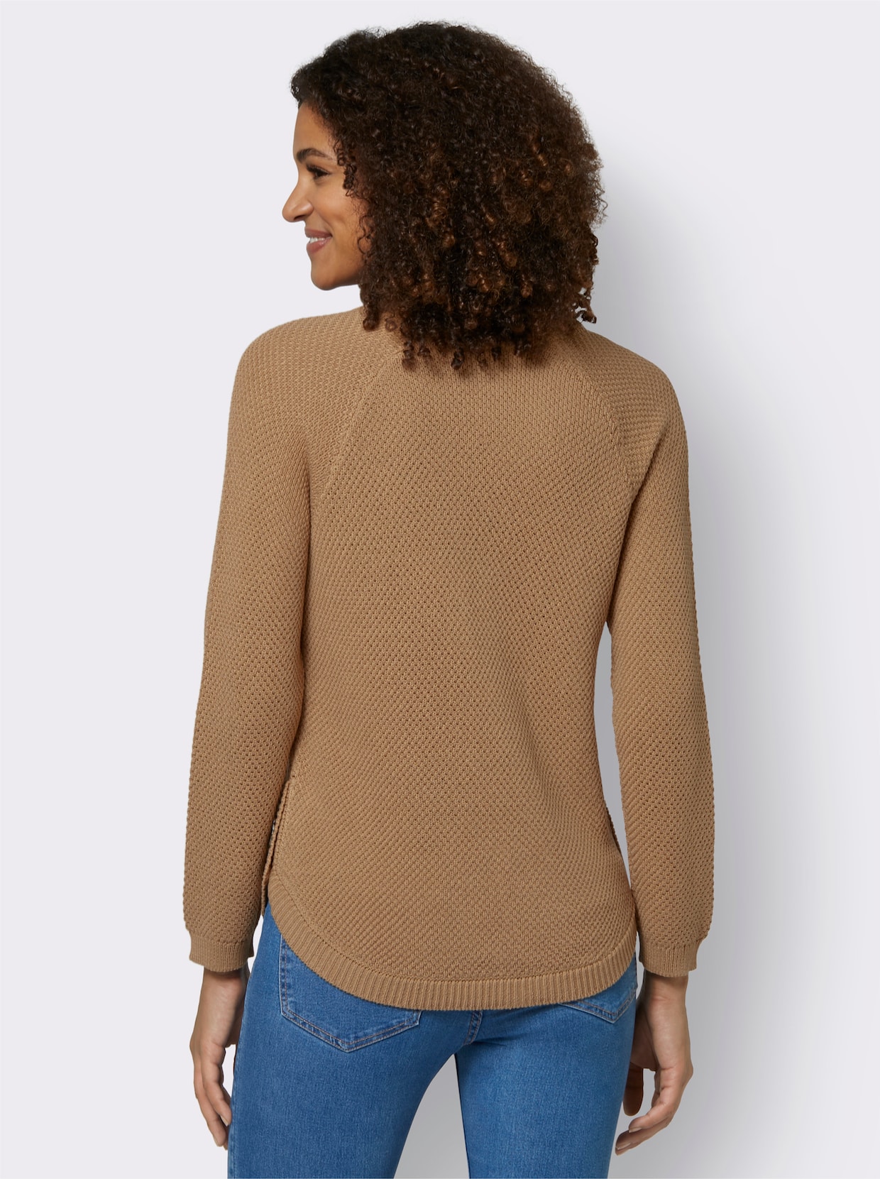 Pullover met ronde hals - camel