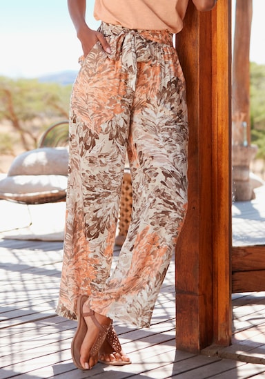 LASCANA Palazzohose - apricot-taupe bedruckt