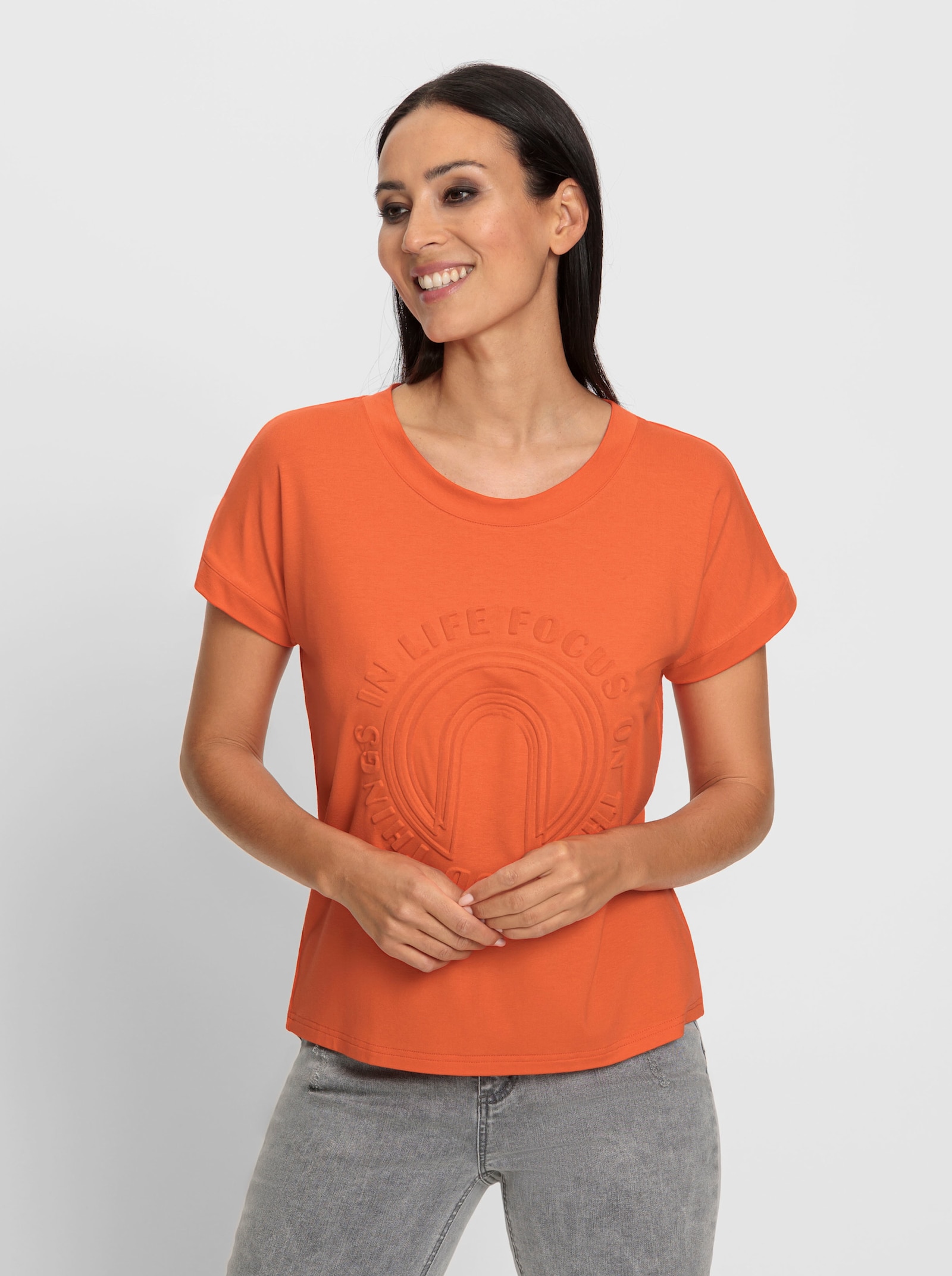 heine Kurzarmshirt mit Elasthan-Anteil - orange