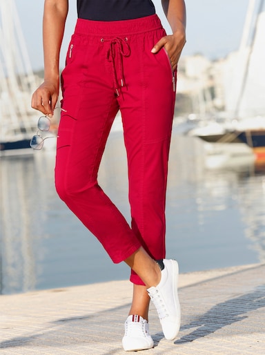 7/8-Hose mit Reißverschluss-Taschen - rot