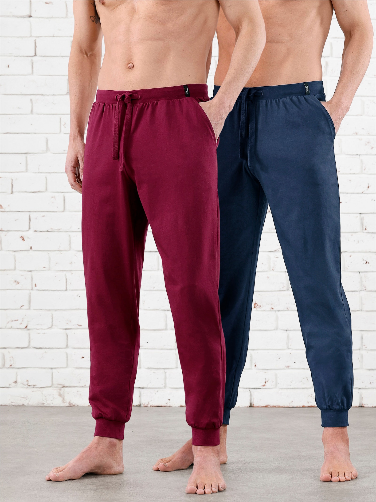 wäschepur men Hosen lang - marine + dunkelrot