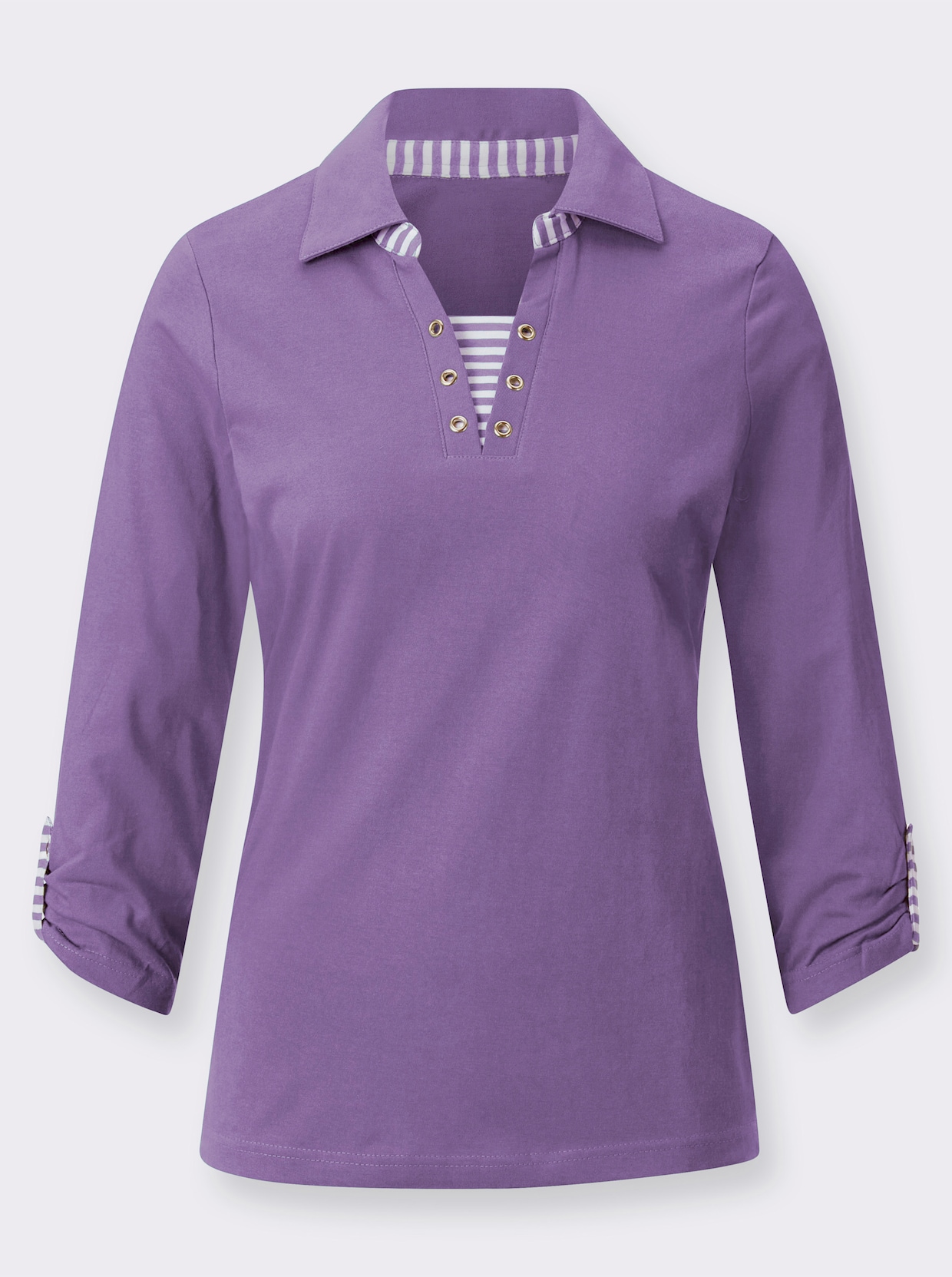 Shirt met 3/4-mouw - lavendel