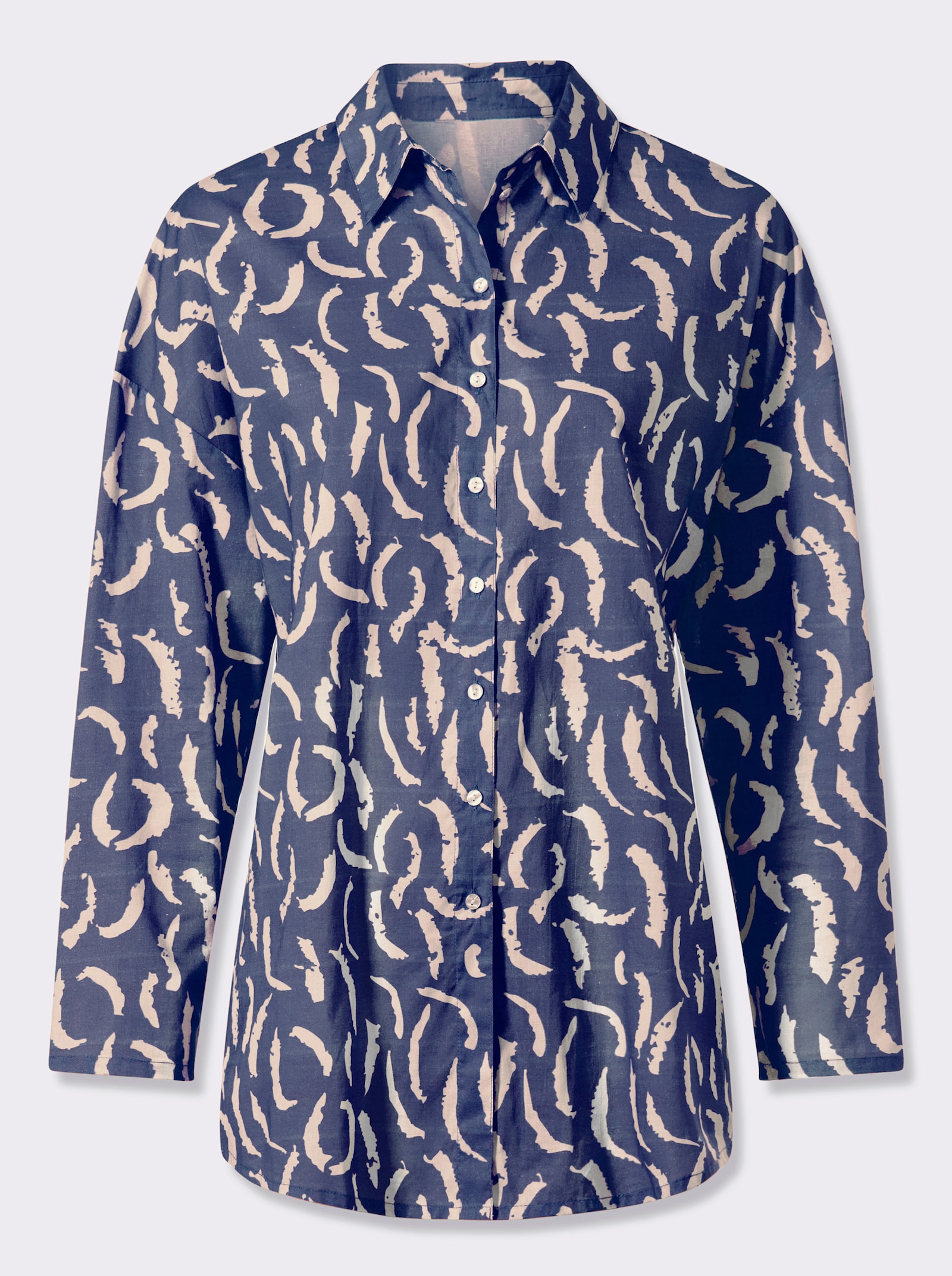 heine Chemisier imprimé à col chemise - bleu fumée-sable imprimé