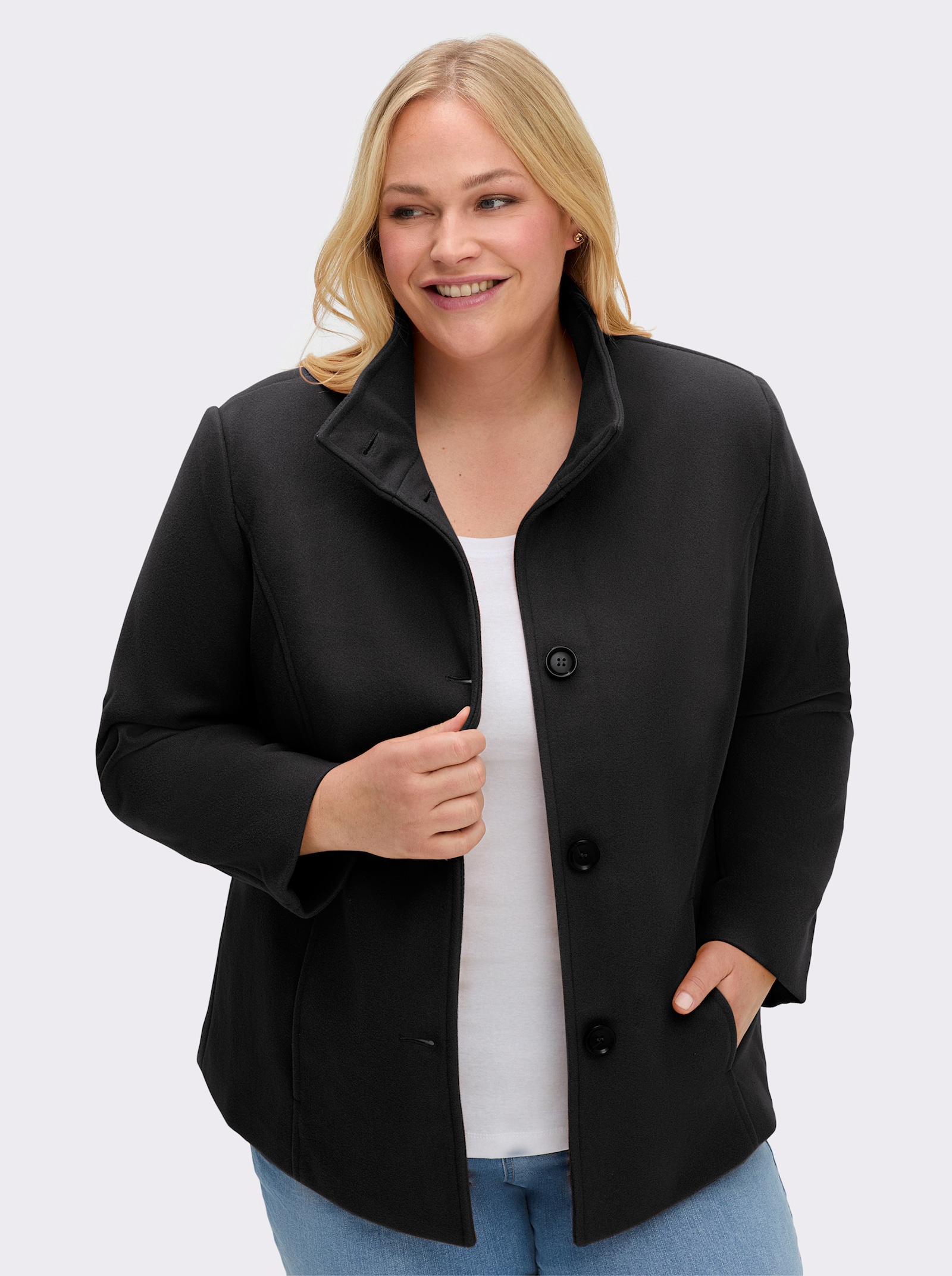 Jacke mit Schmuckknöpfen - schwarz