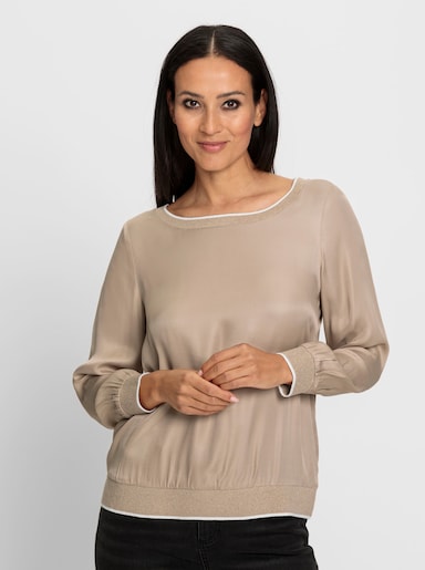 heine Blusenshirt mit Glanzgarnen - sesam