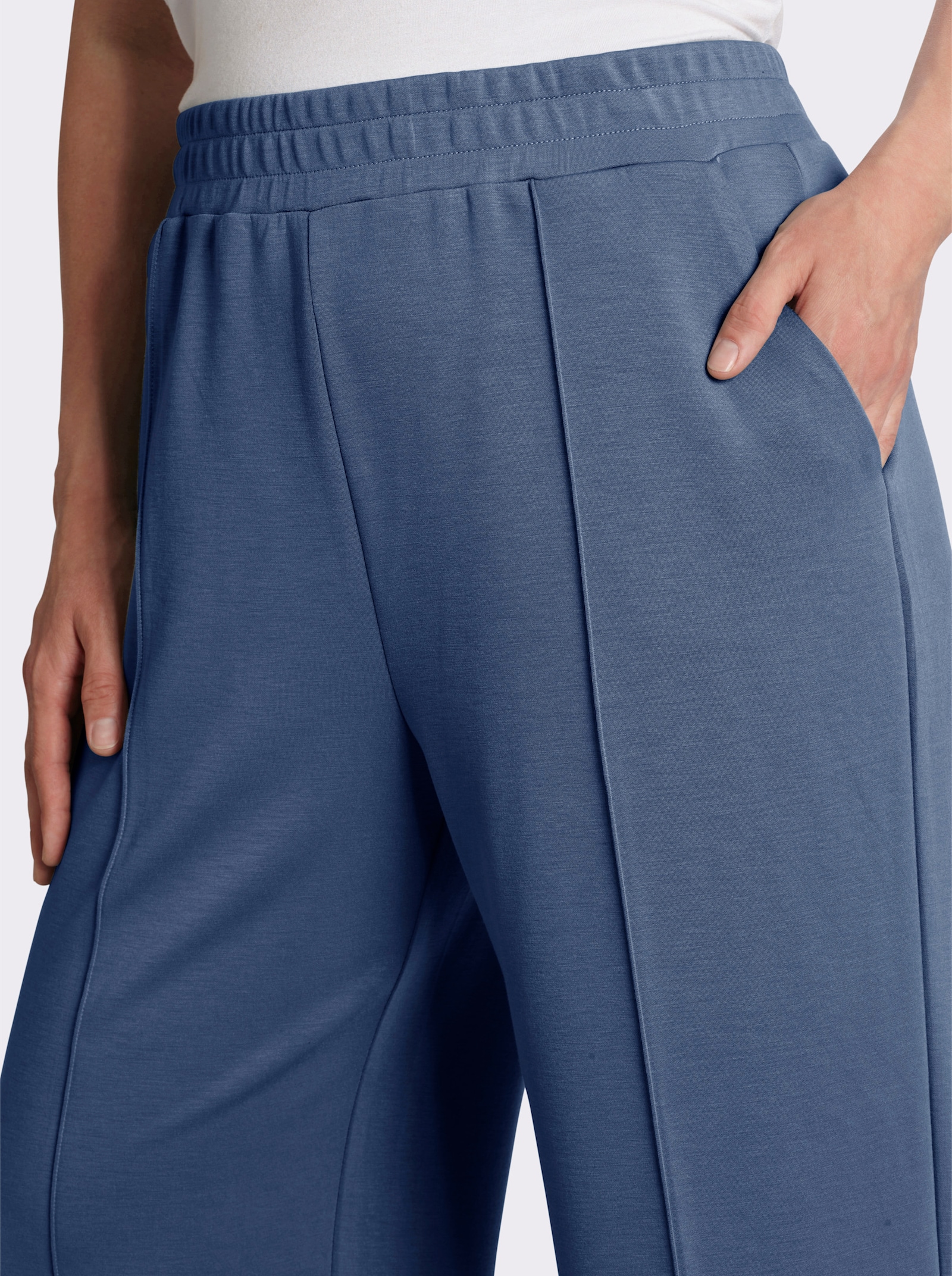 Jerseyhose in weich fliessender Qualität - jeansblau