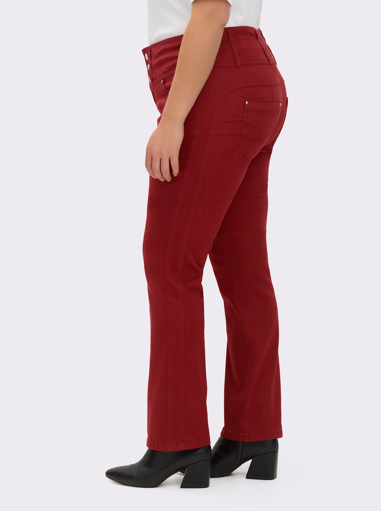 5-Pocket-Jeans mit dezent ausgestelltem Bein - dunkelrot