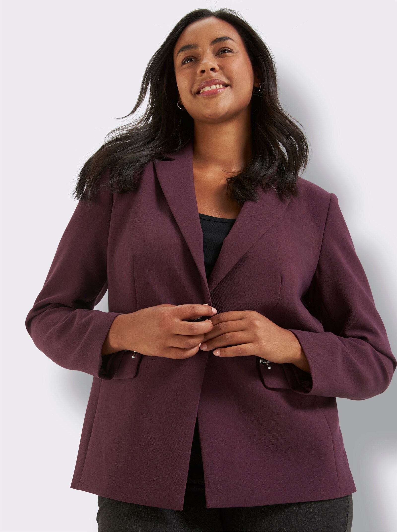 Blazer mit Zier-Reißverschlüssen - burgund