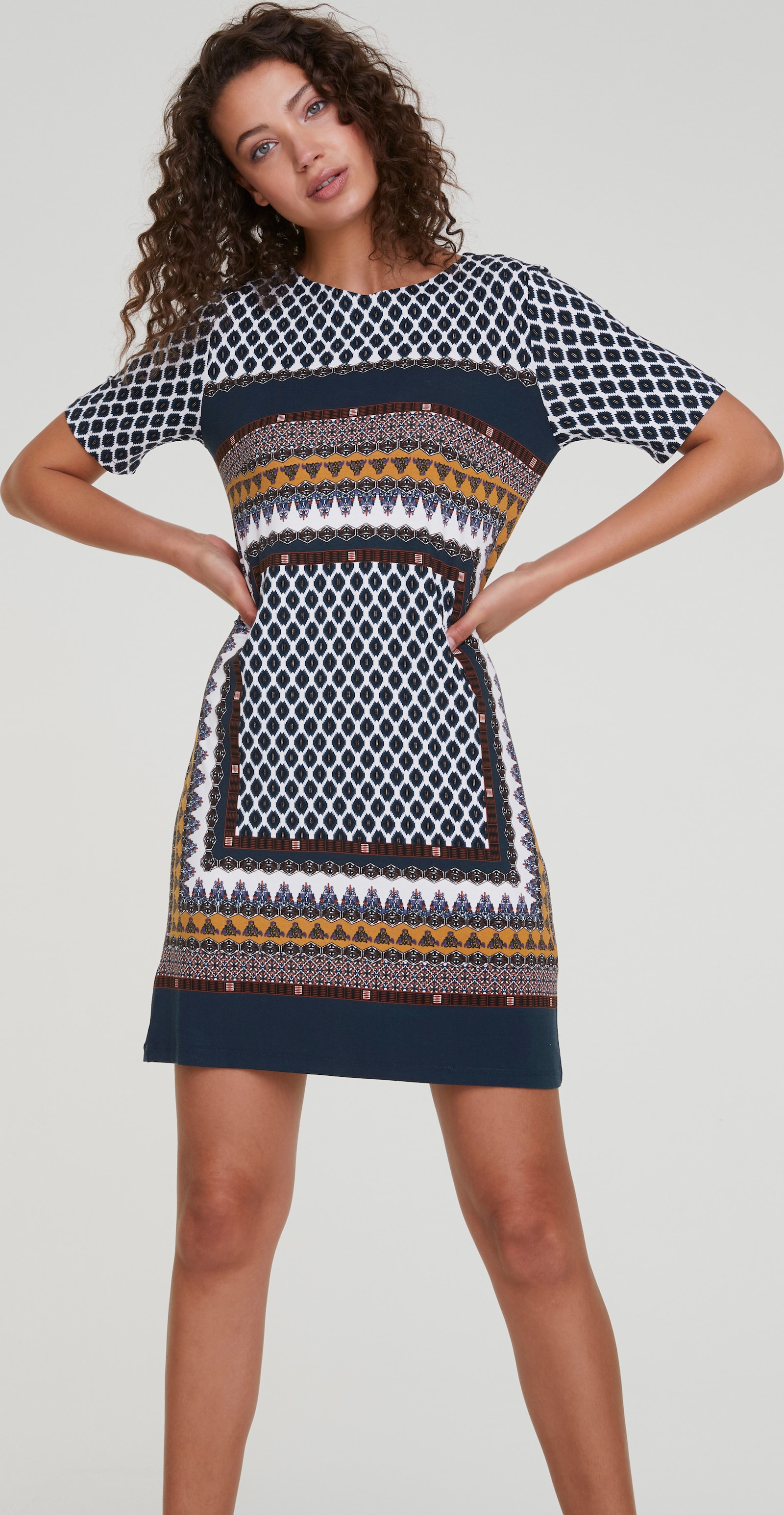 heine Druckkleid mit Rundhalsausschnitt - bunt