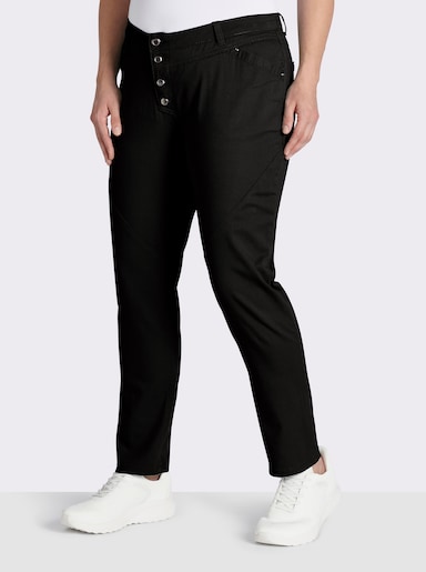Jeans mit Knopfleiste statt Reißverschluss - schwarz