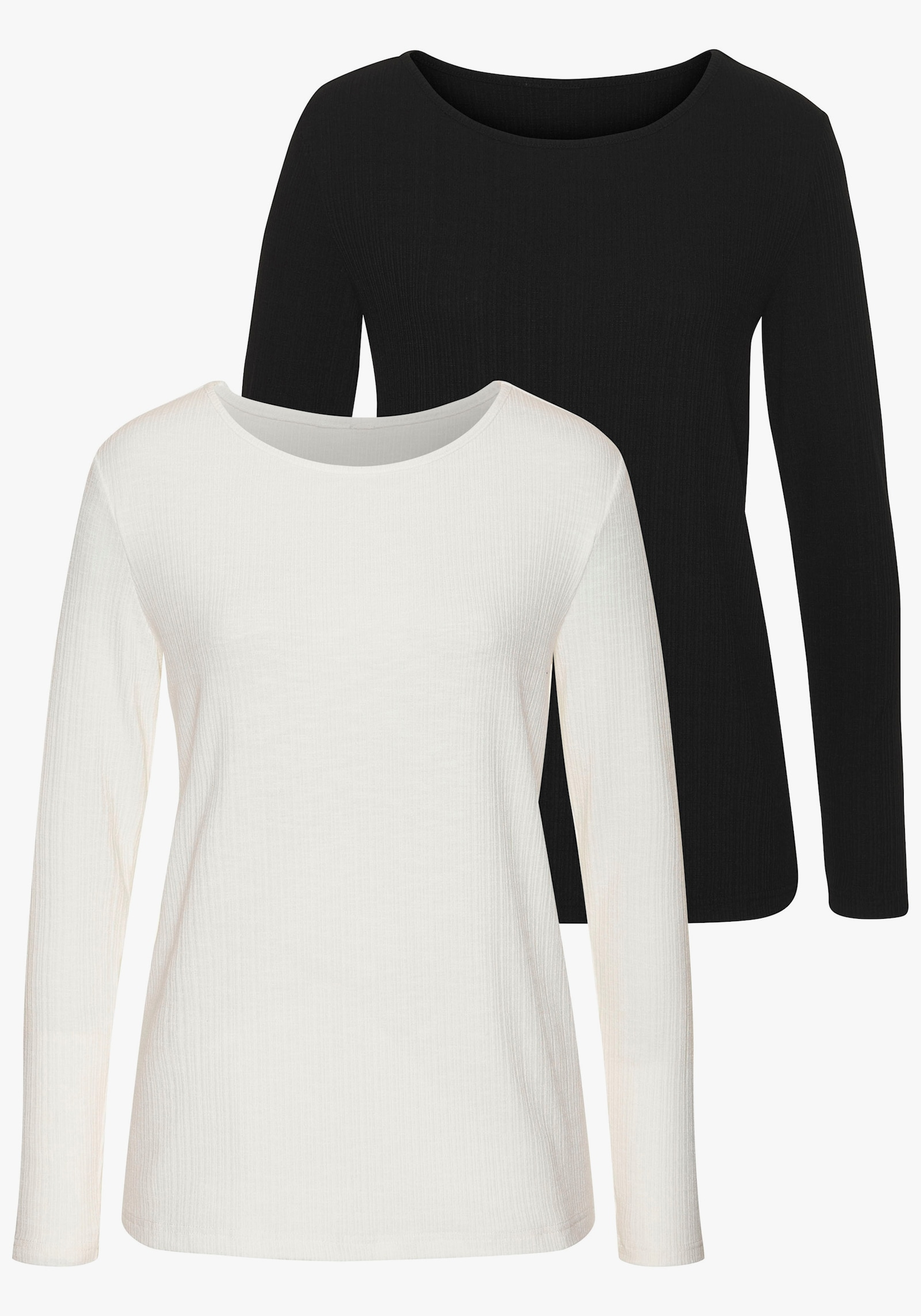 Vivance Langarmshirt - schwarz, creme