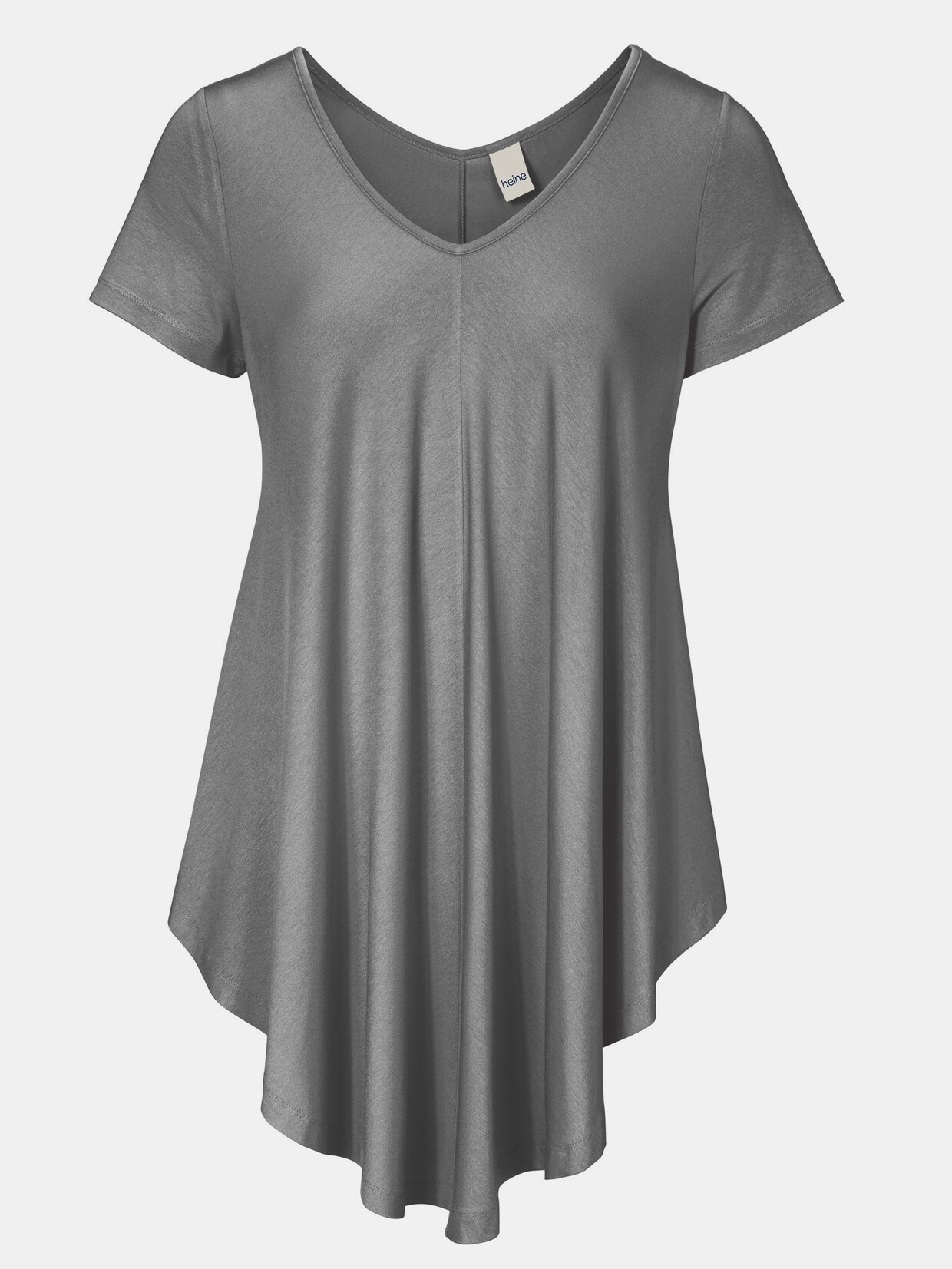 Linea Tesini Shirt met v-hals - grijs gemêleerd