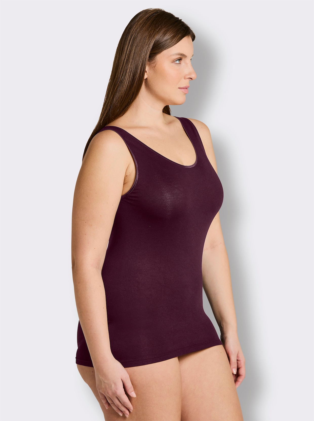 wäschepur Achselhemd in Modal-Qualität - bordeaux